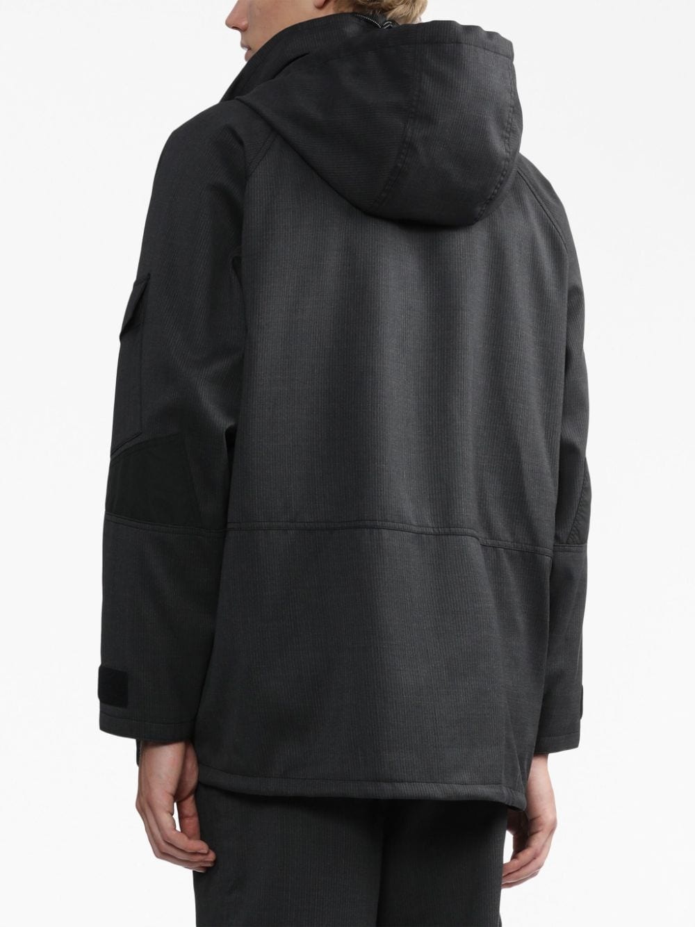 funnel-neck drawstring hooded jacket - 4