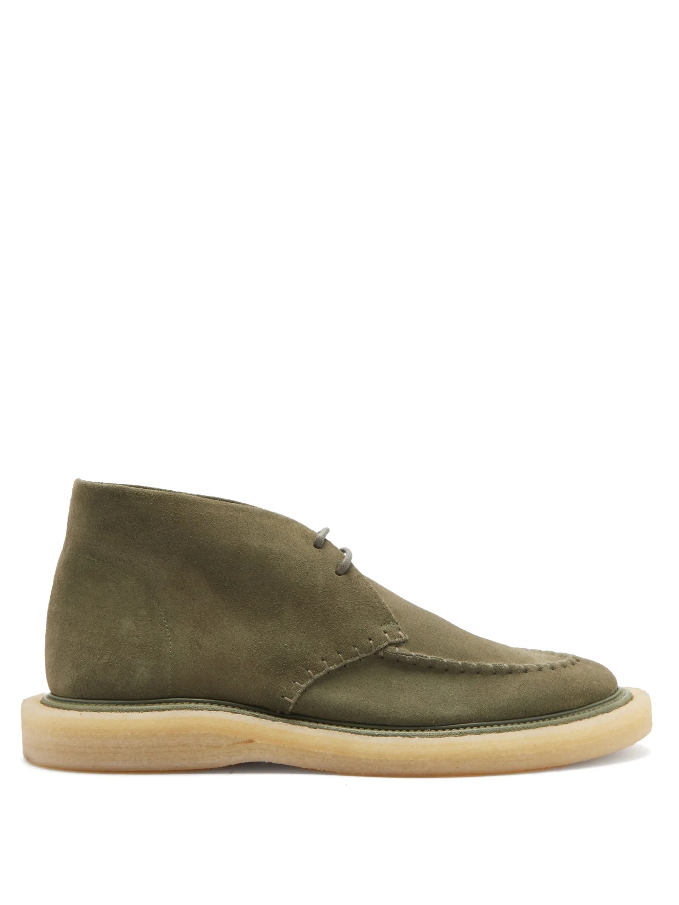 Blanket-stitch suede desert boots - 1