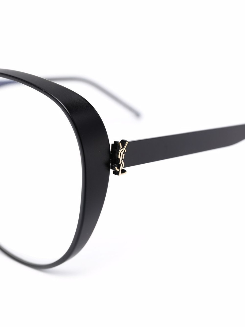 polished-effect round-frame glasses 3