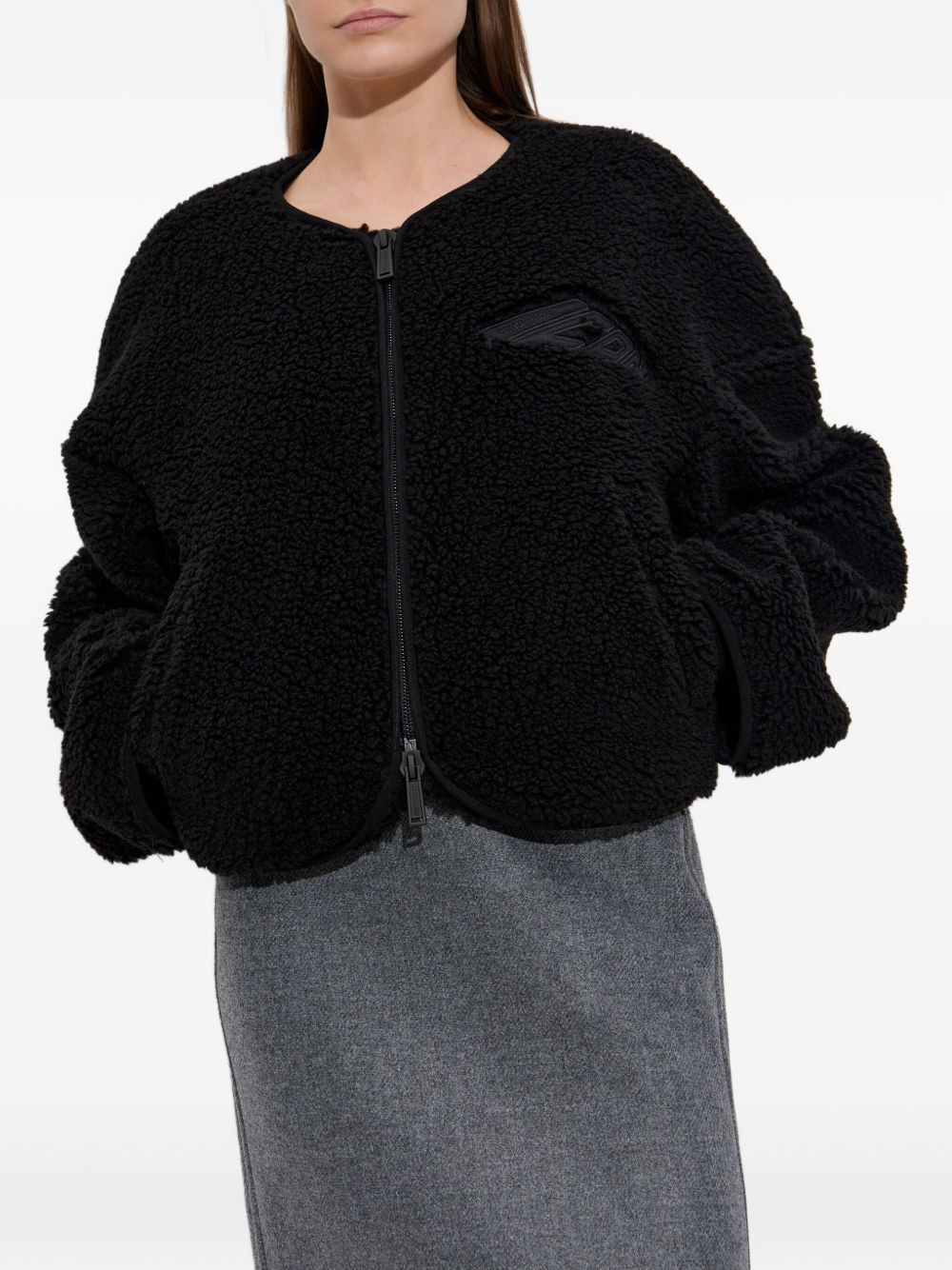 embroidered fleece jacket - 3