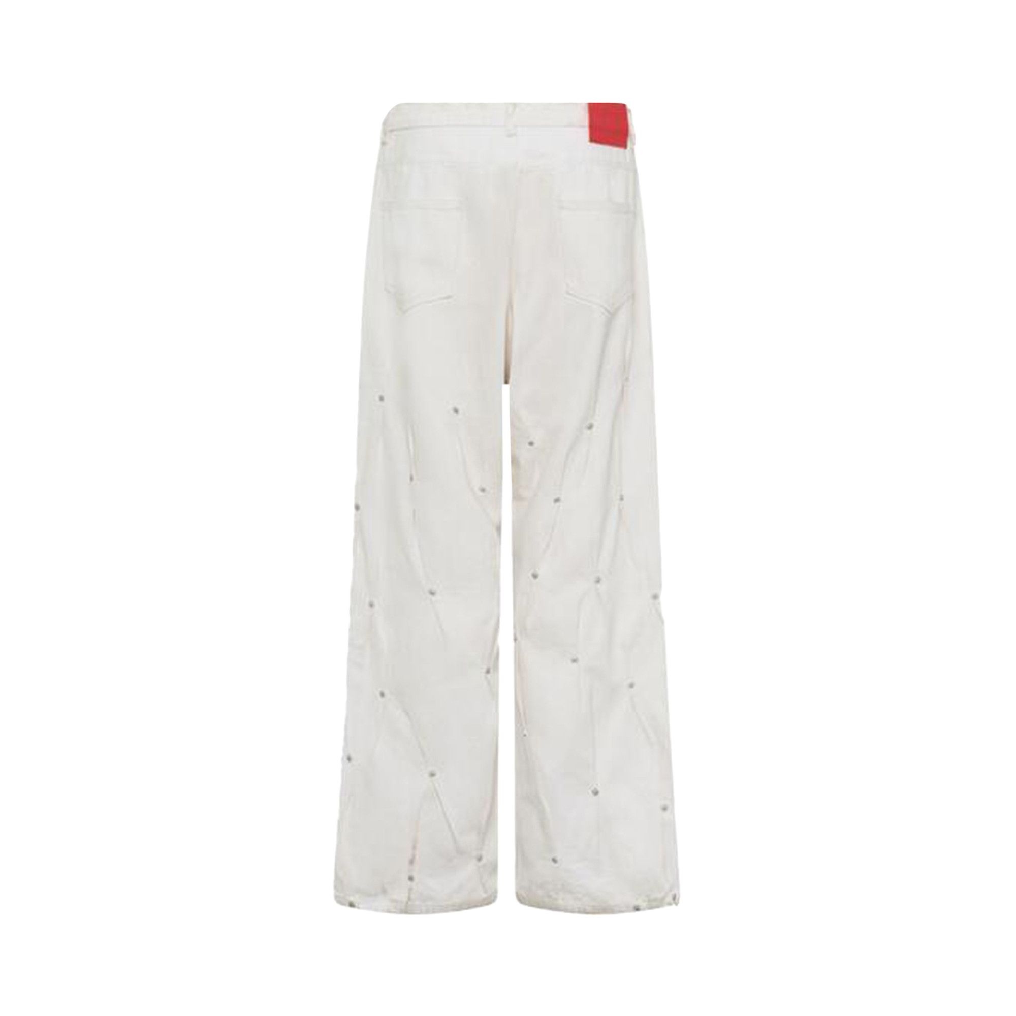 KUSIKOHC Multirivet Burnt Pants 'White' - 2