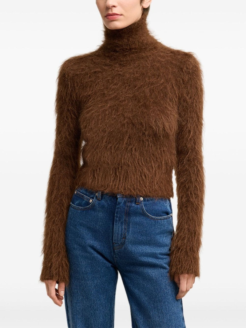 brushed-effect roll-neck jumper 5