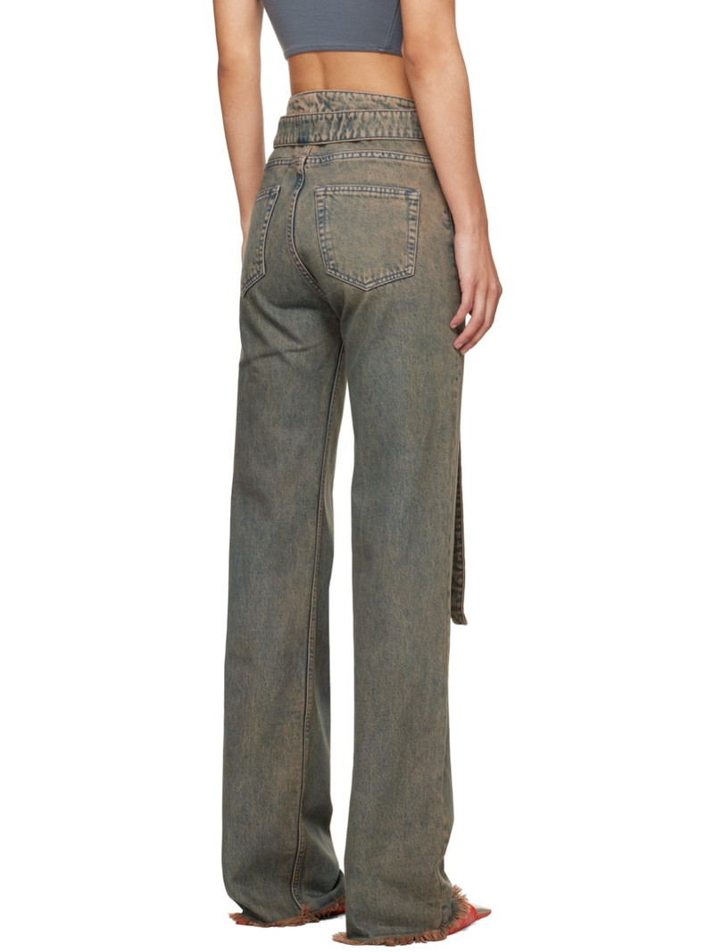 Gray Wrap Belt Jeans 3