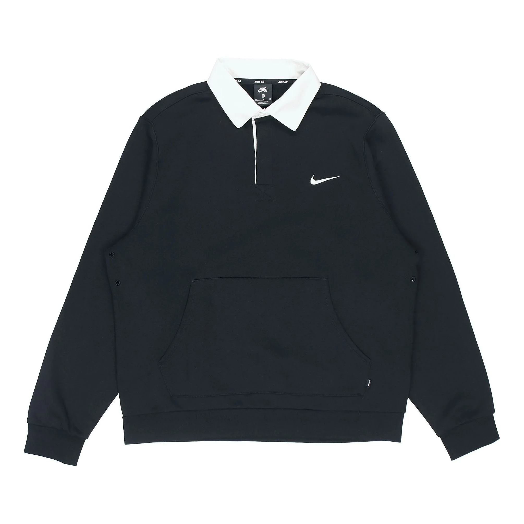Men's Nike SB Fleece Skateboard Knit Breathable Splicing Embroidered Autumn Black DM6483-010 - 1