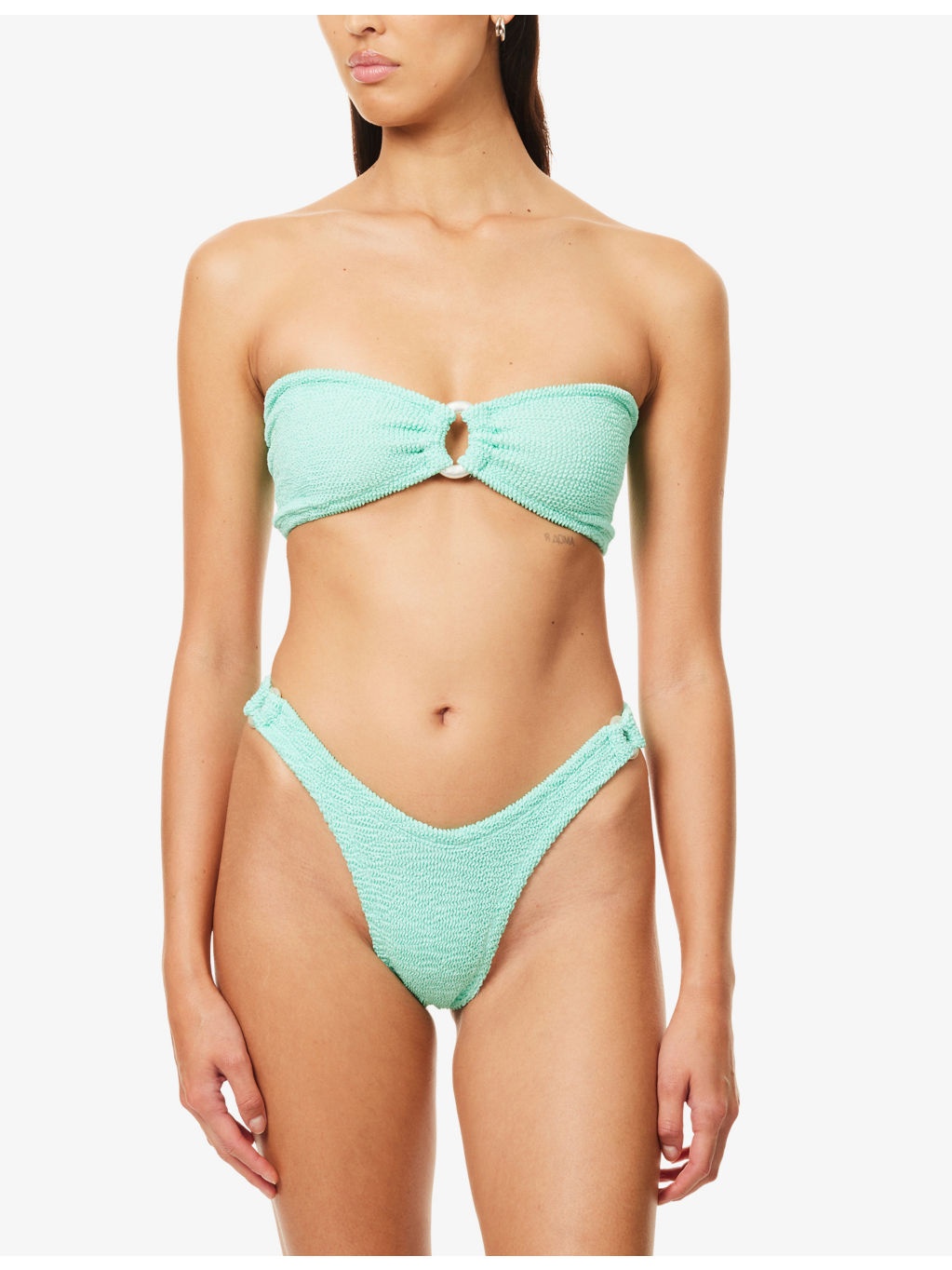 Gloria Pearly-Hoop Seersucker Bikini Set - 2