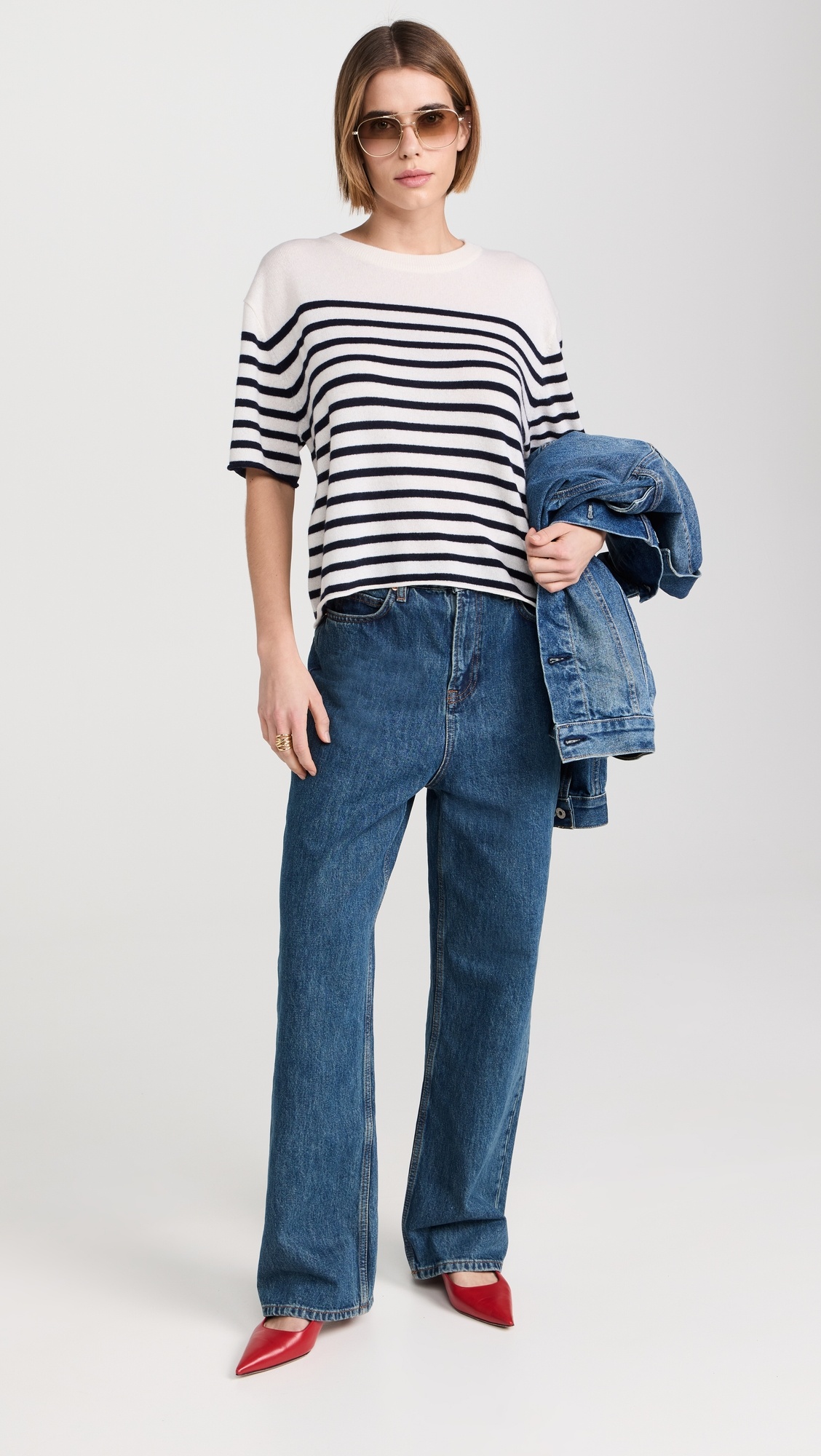 Cila Stripes Cashmere T-Shirt - 4