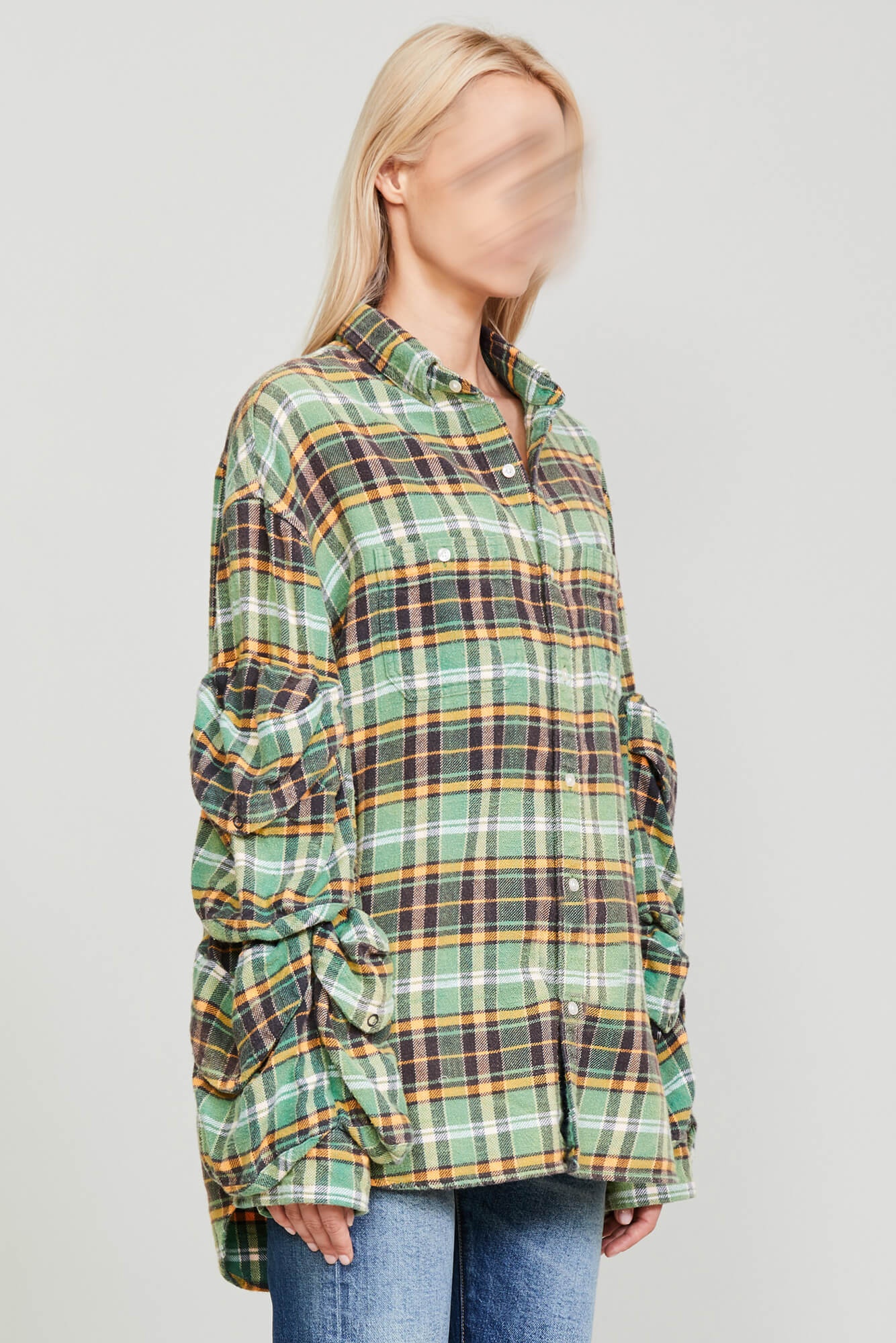 MULTIPOCKET WORKWEAR SHIRT - GREEN PLAID - 3