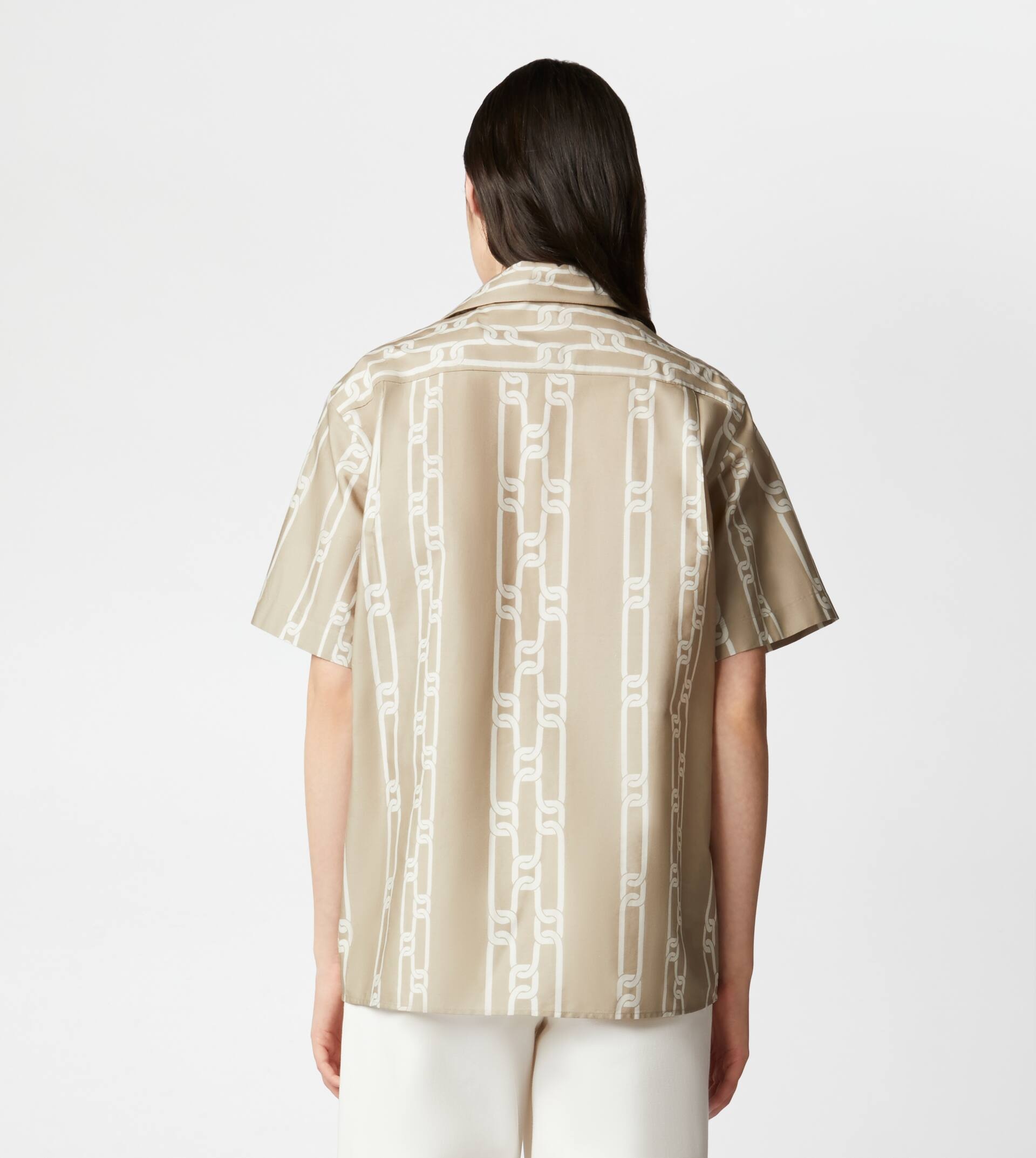 SHIRT IN COTTON - BEIGE, WHITE - 6