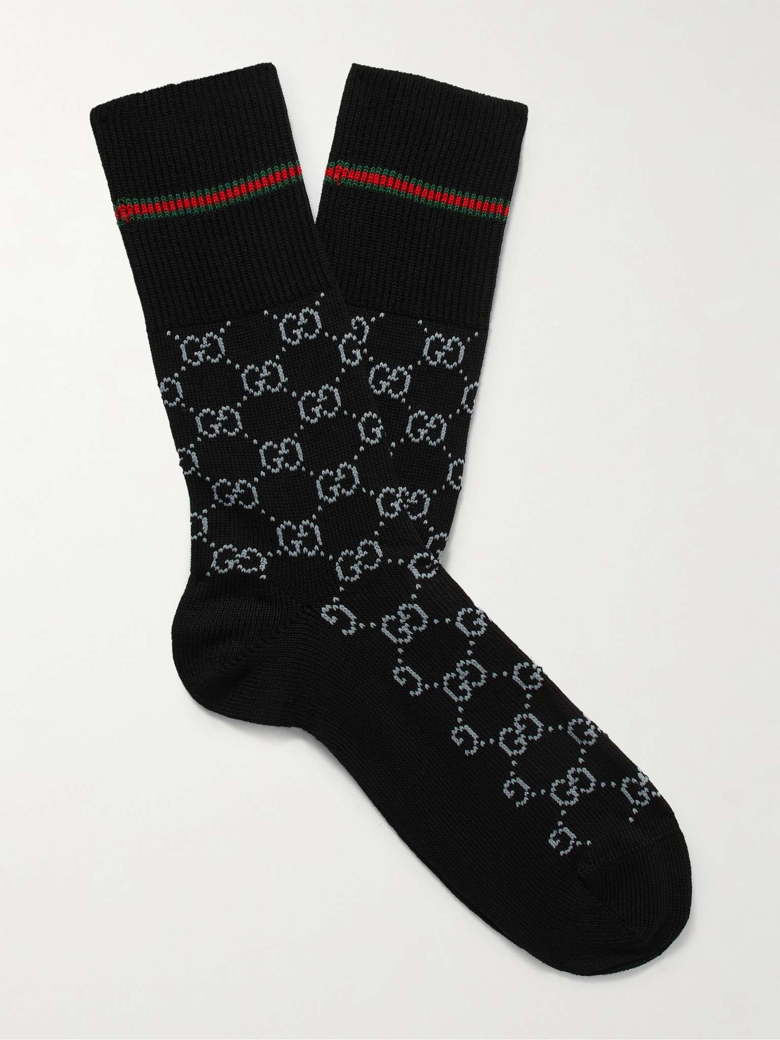 Logo-Jacquard Cotton-Blend Socks - 1