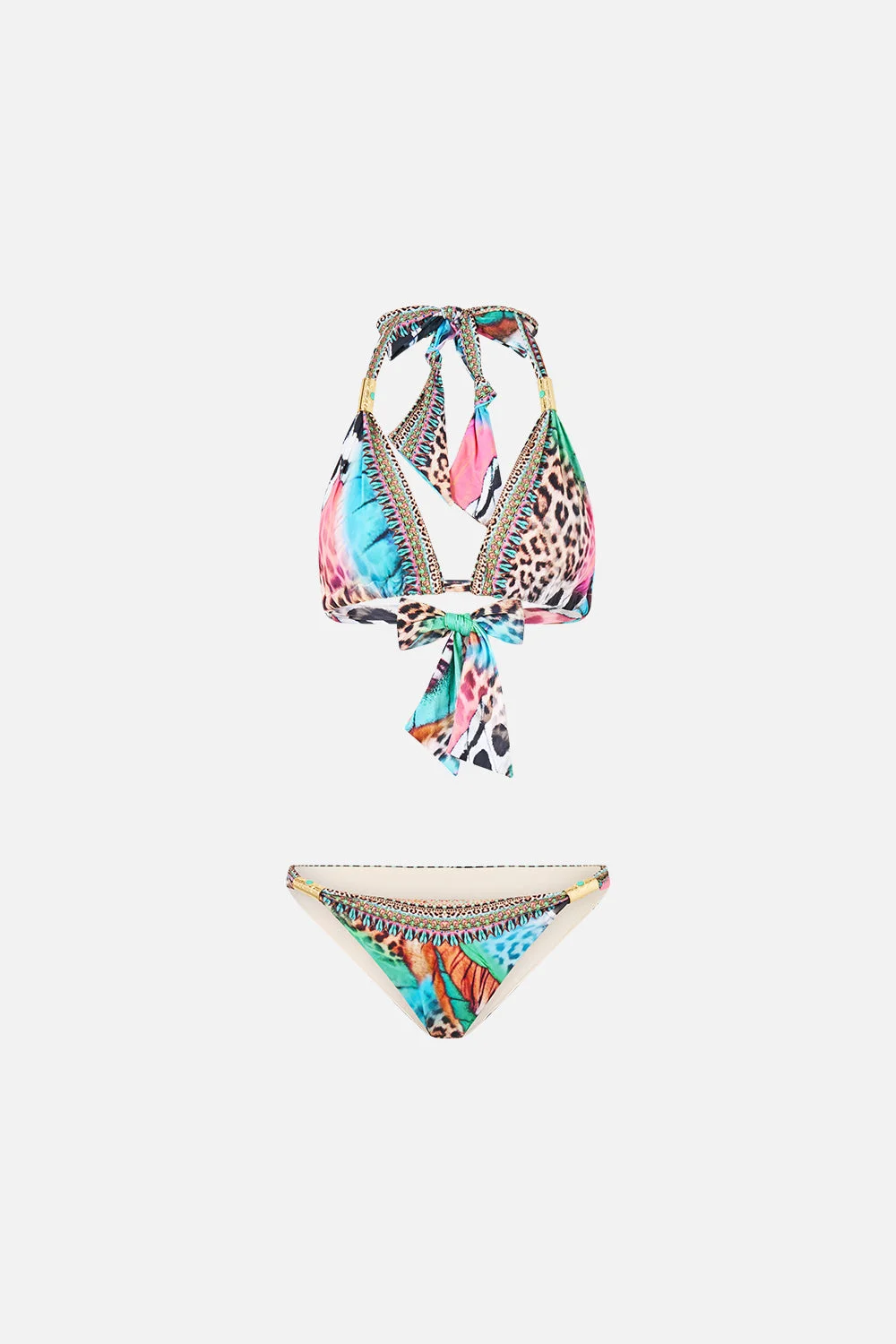 SOFT THICK TIE TRI BIKINI SET W TRIMS BUTTERFLY BOHEMIA - 1