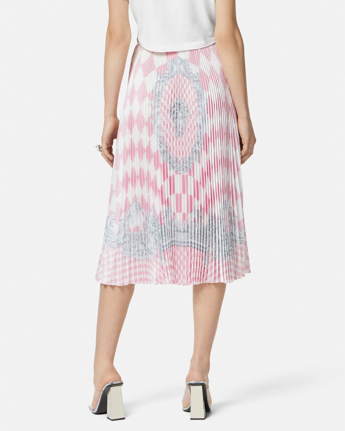Medusa Contrasto Pleated Midi Skirt - 5
