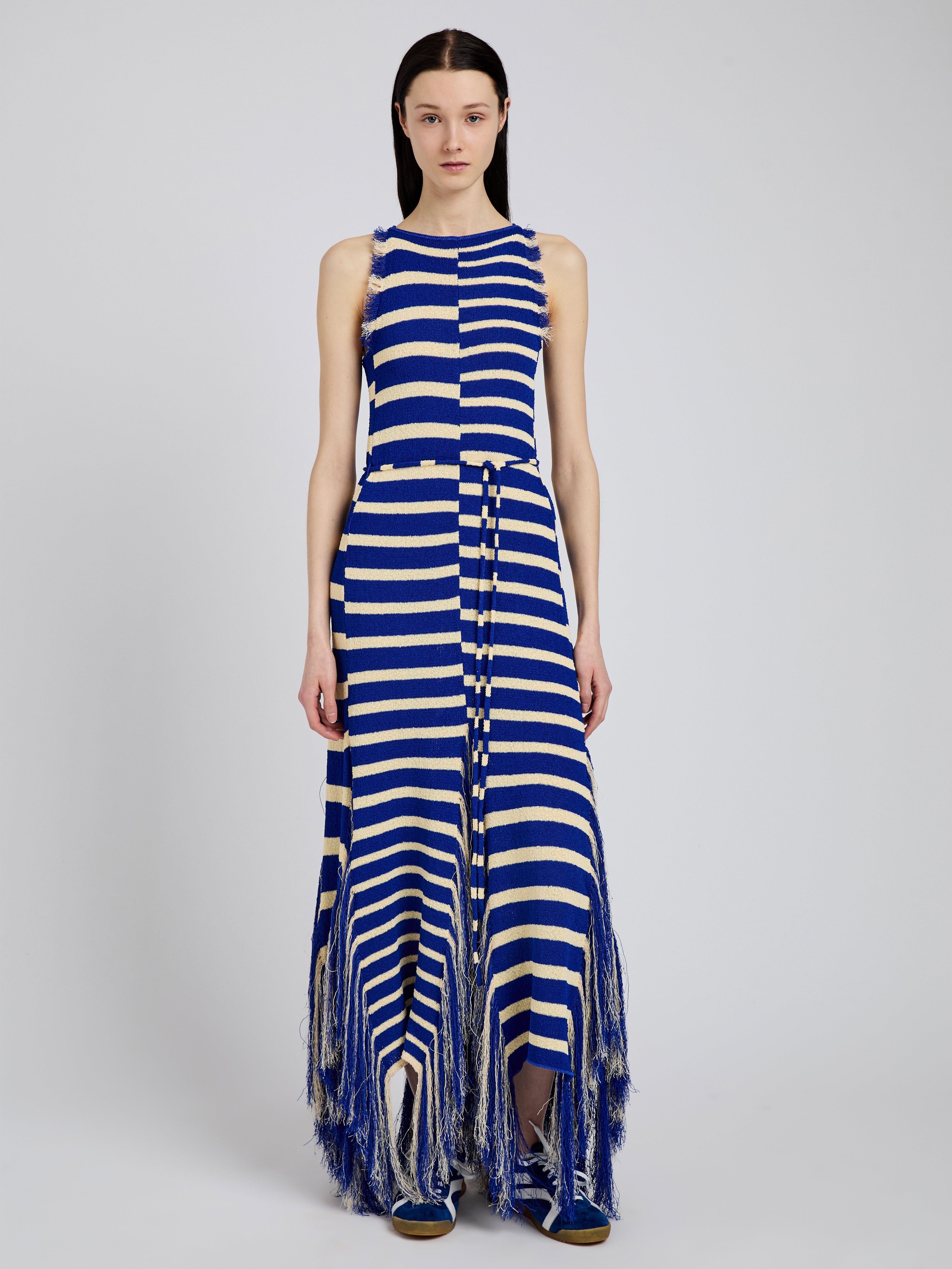 Yves Dress in Stripe Fringed Knit - 2