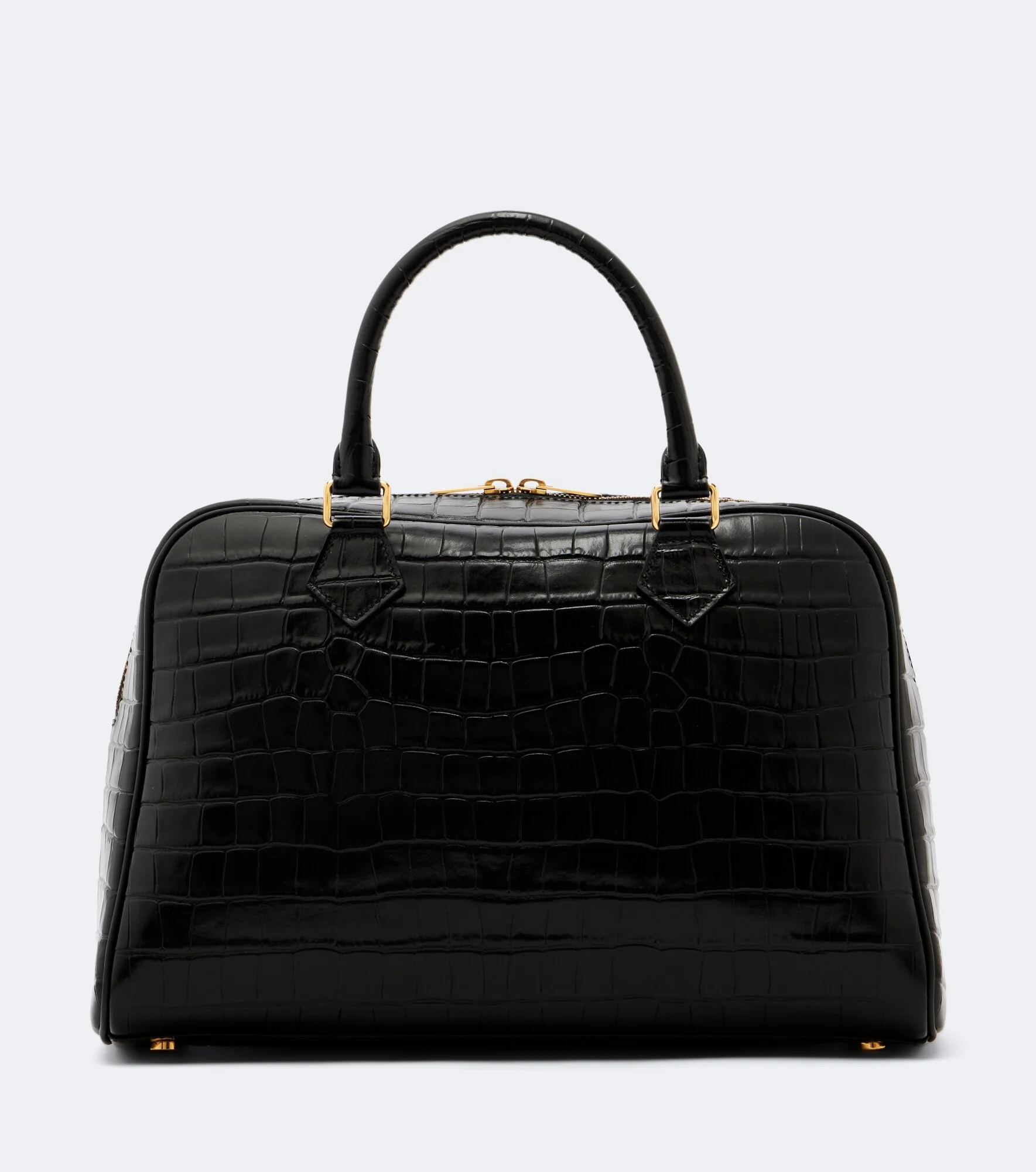 Jaclyn croc-effect leather bowling bag - 1