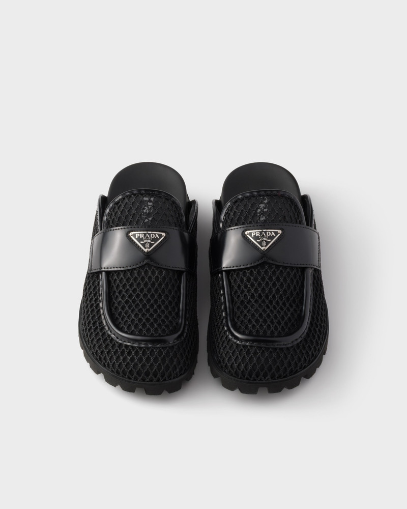 Mesh fabric mules 3