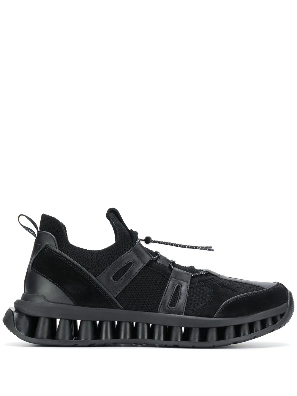 panelled low-top sneakers - 1