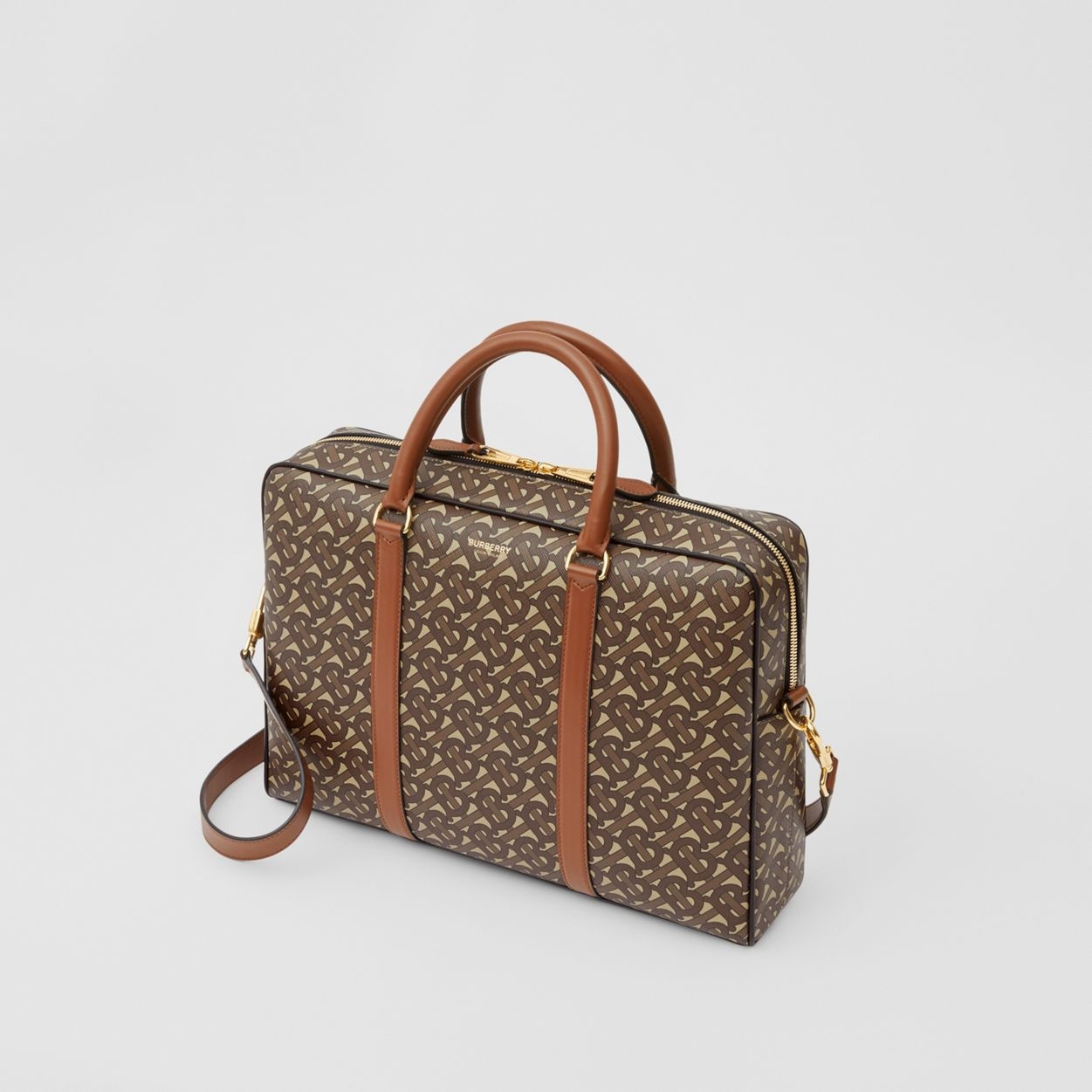 Monogram Print E-canvas and Leather Briefcase - 4