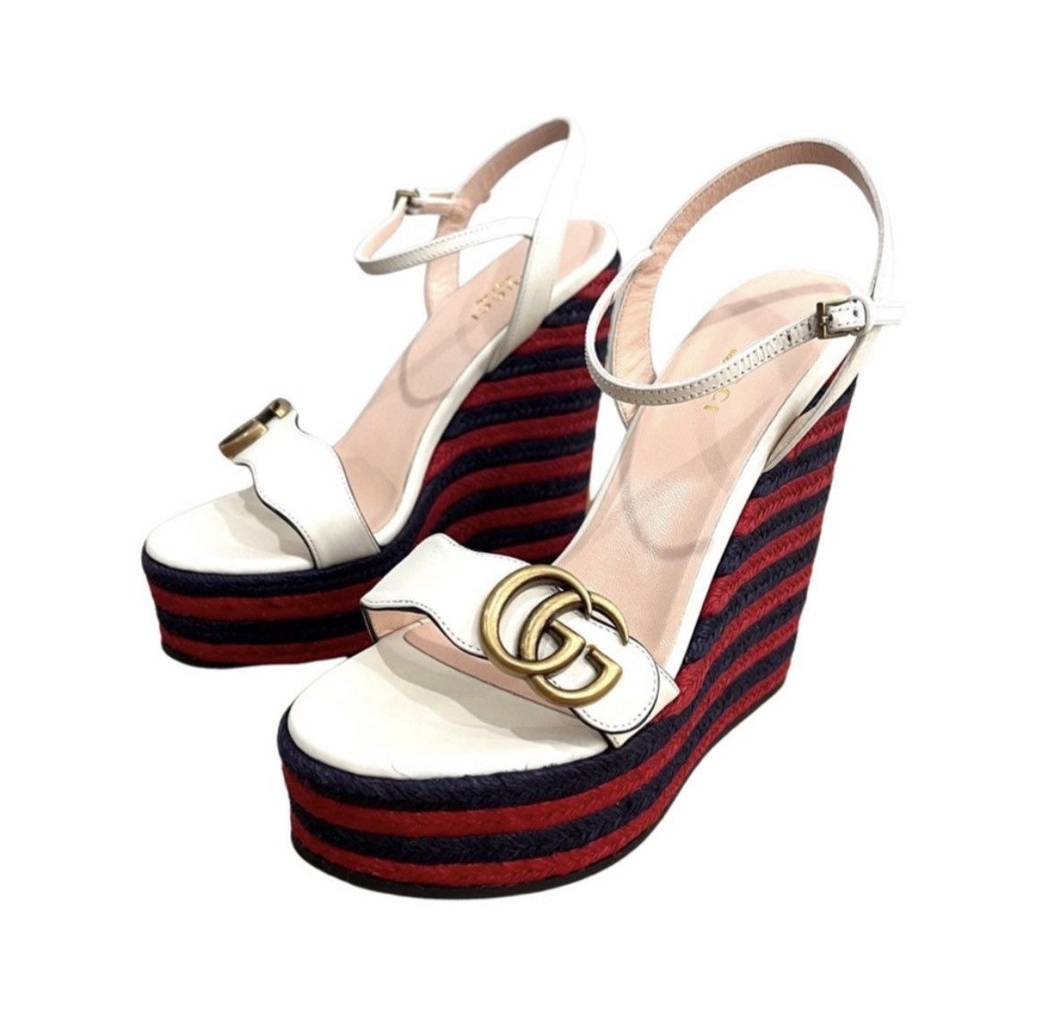Gucci Marmont Double G Leather Espadrille Platform Sandals - 2