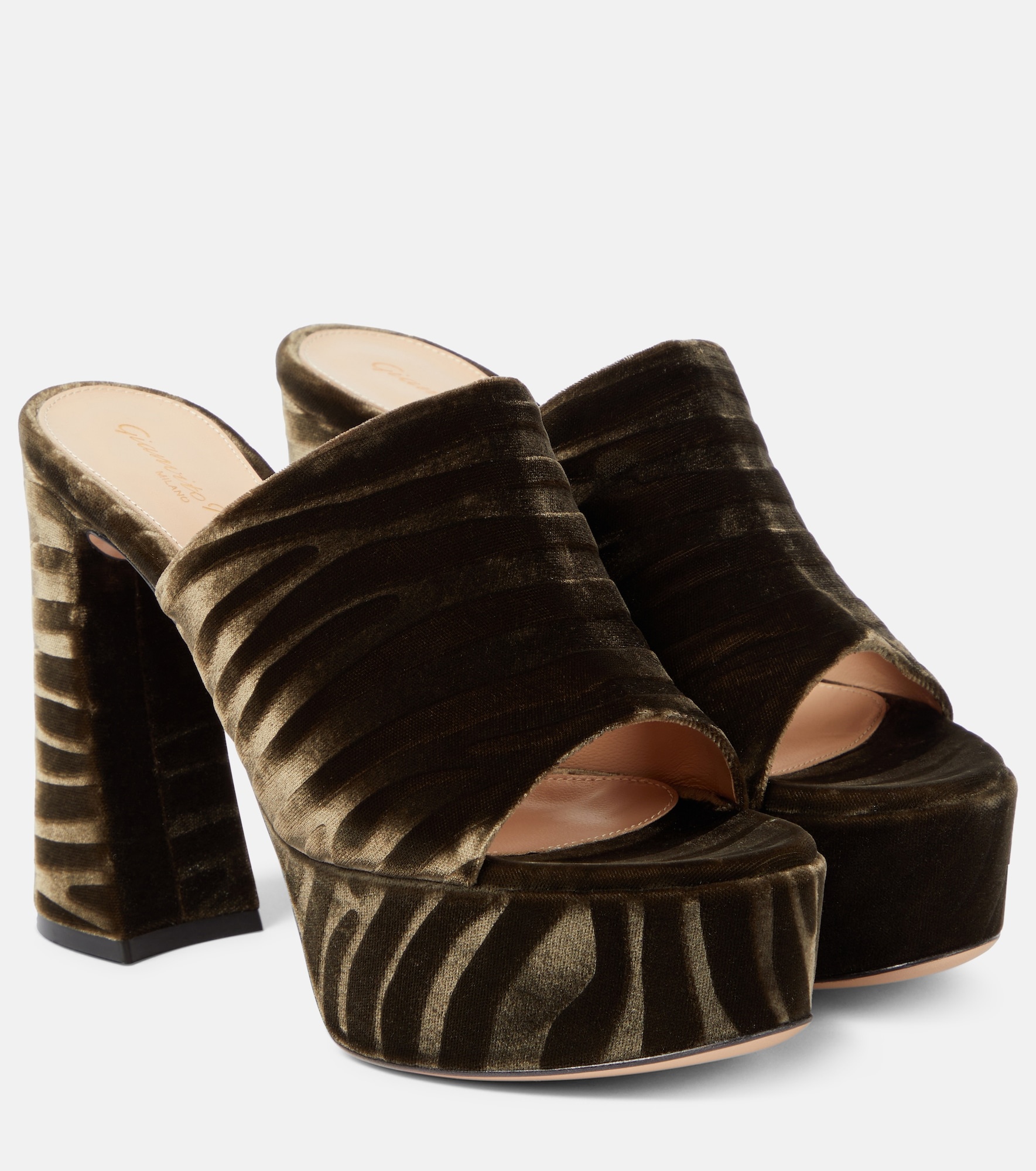 Zebra-print platform mules - 1