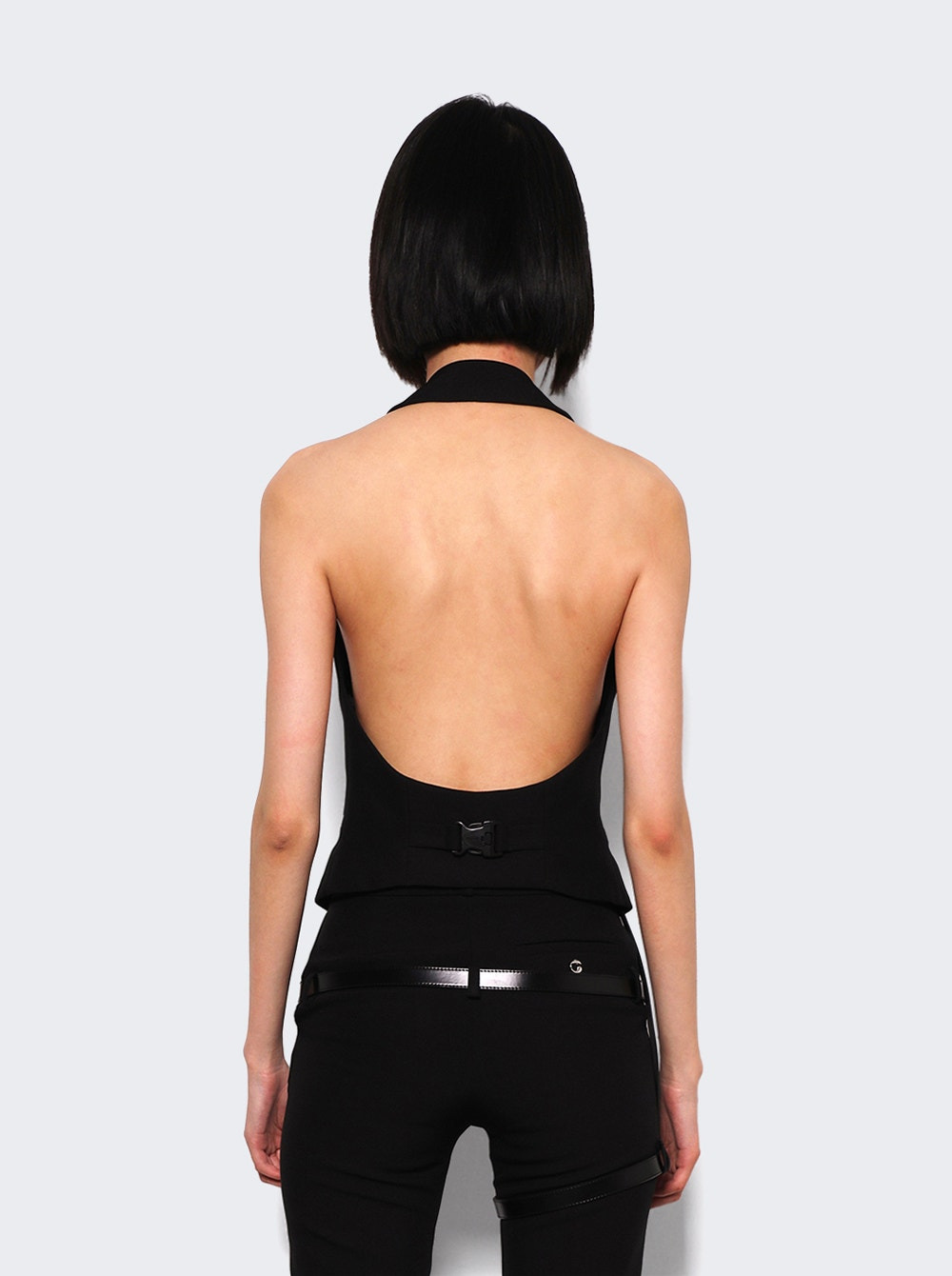 Multi Buckle Waistcoat Black - 4