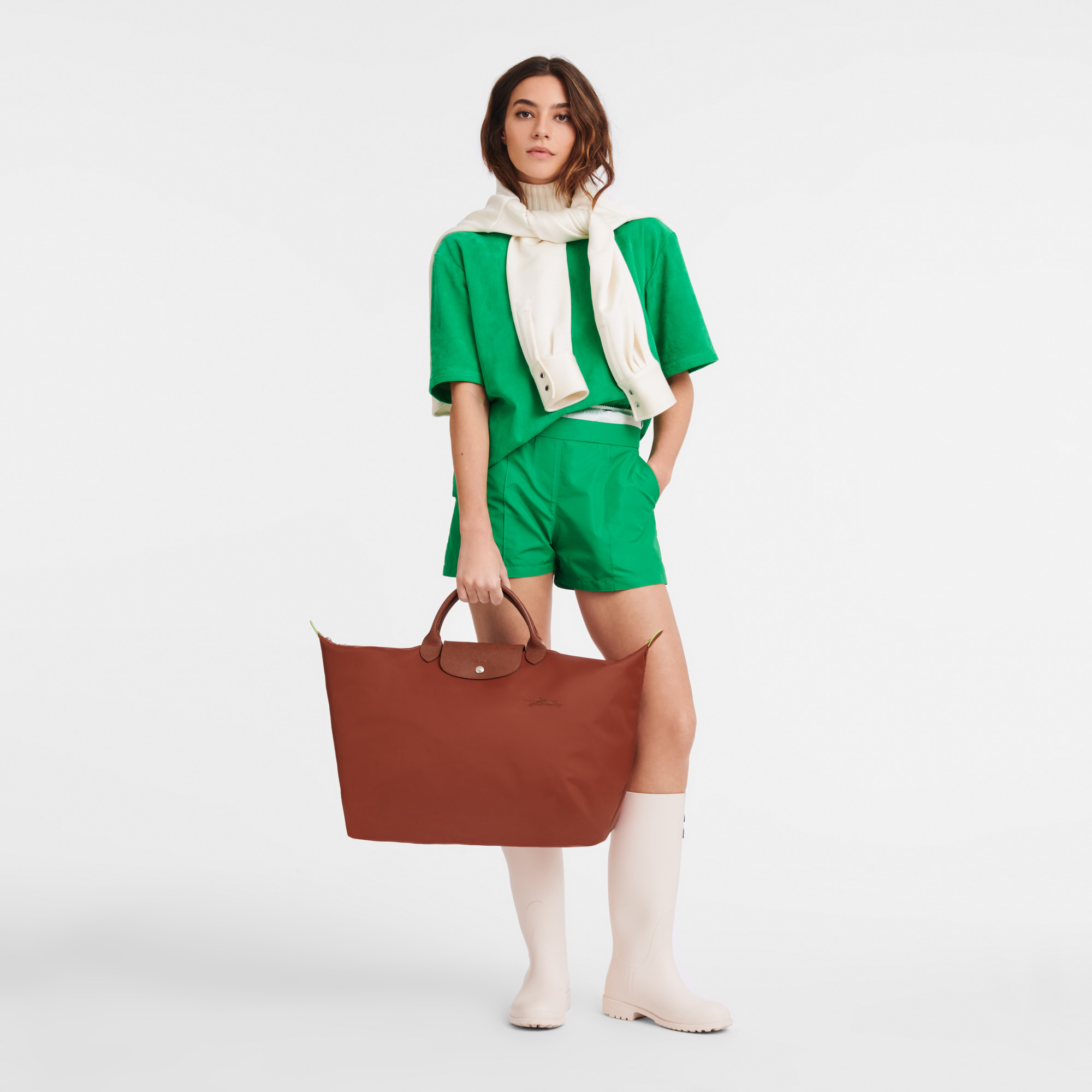 Le Pliage Green S Travel bag Chestnut - Recycled canvas - 2