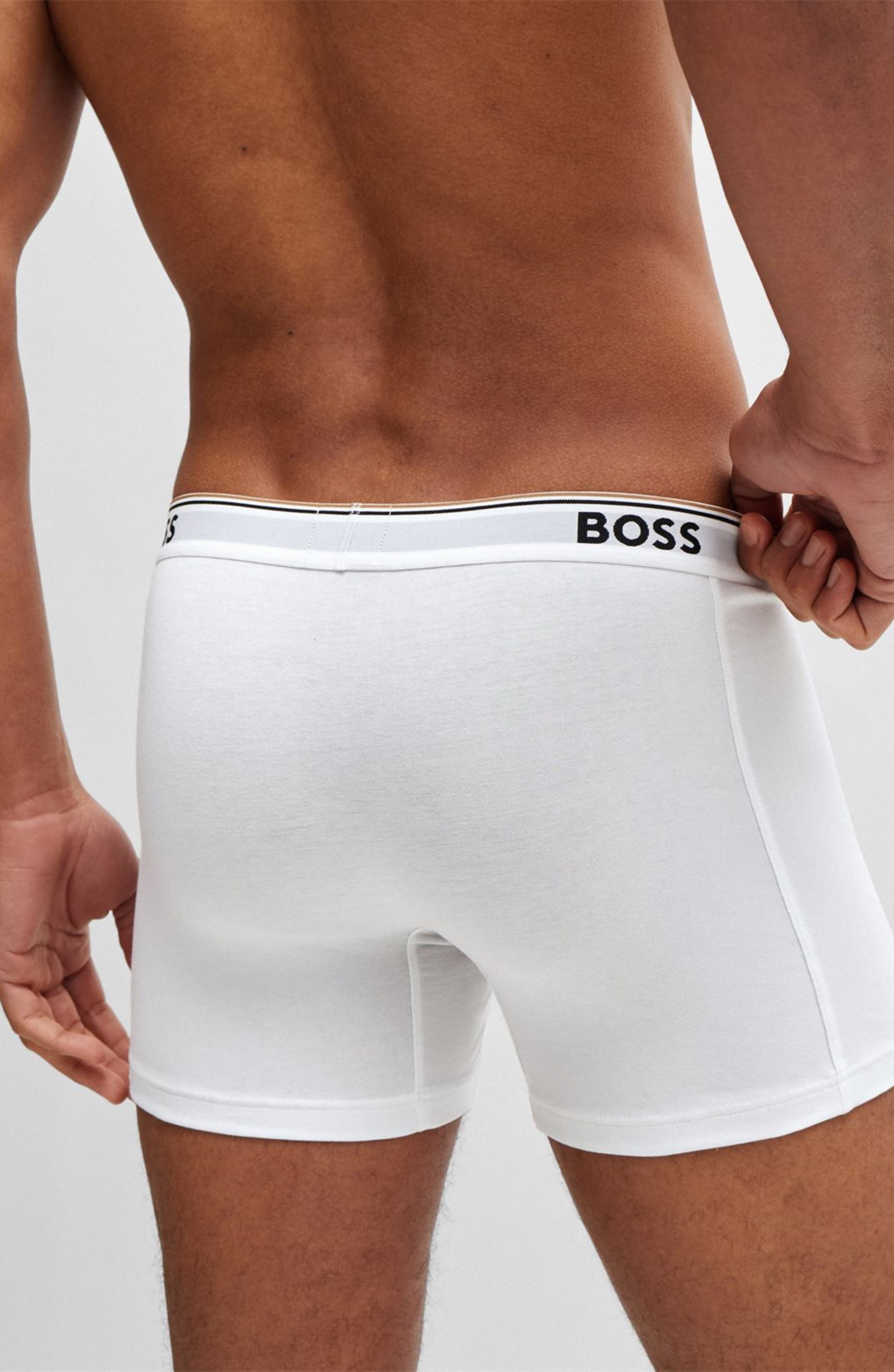 BOSS 3-Pack Power Stretch Cotton Boxer Briefs in White at Nordstrom - 5