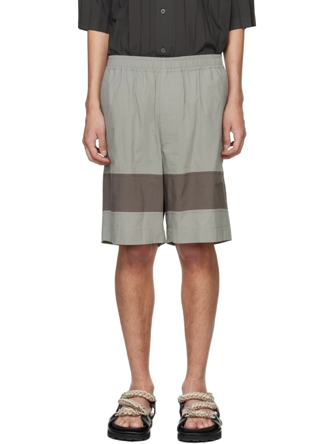 Gray Barrel Shorts - 1