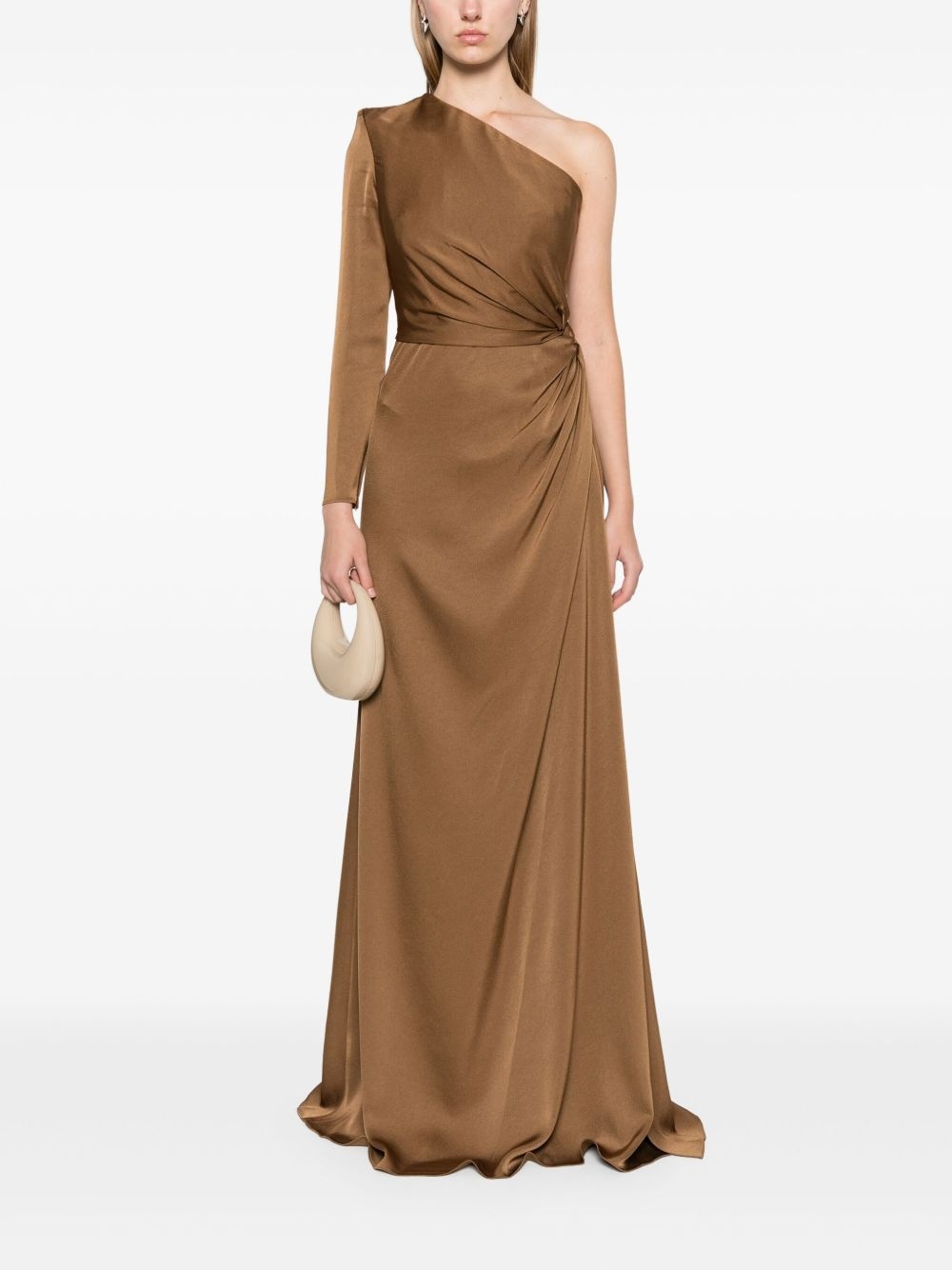 twist-detail satin gown - 2