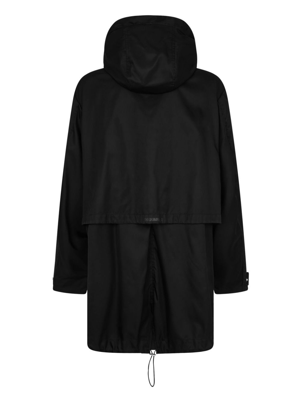 logo-print hooded coat - 2