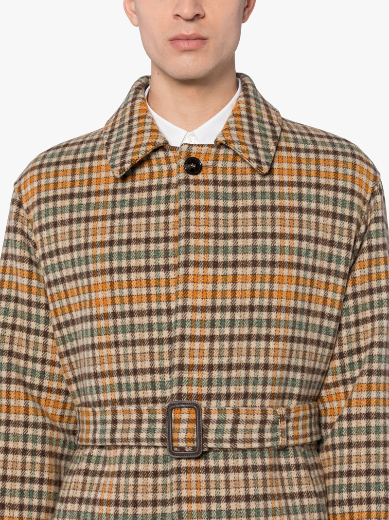 MILAN BEIGE CHECK WOOL COAT 5