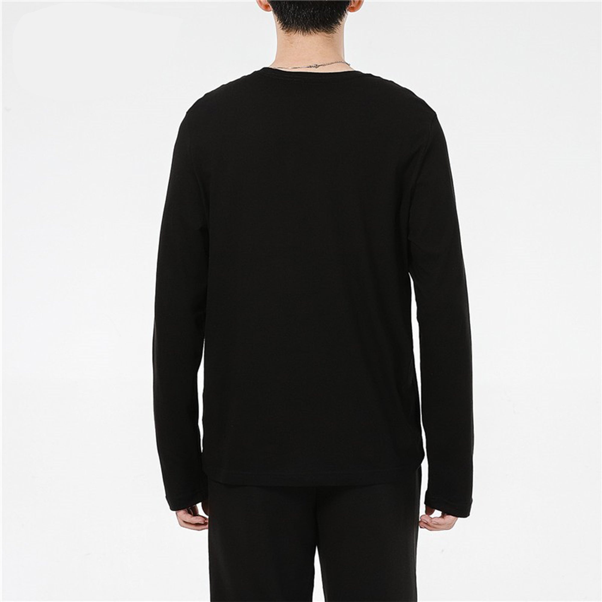 PUMA Logo Print Training Sports Breathable Round Neck Long sleeve T Shirt Men s Black 589027-01 - 4
