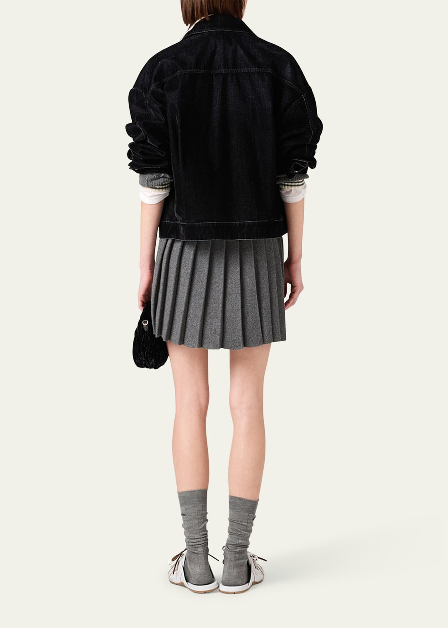 Mini Pleated Cashmere Wool Skirt - 3