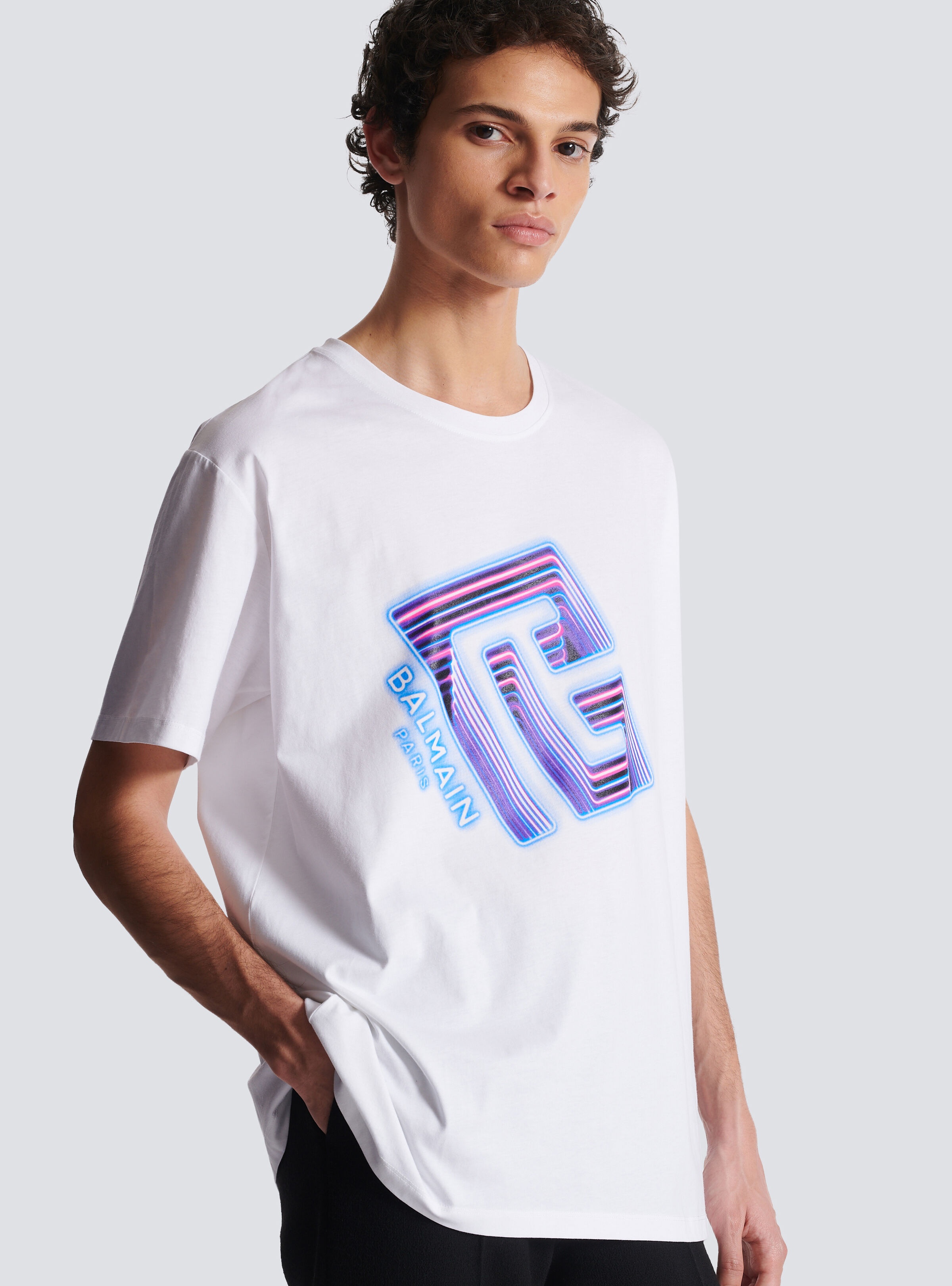 T-shirt with neon printed labyrinth logo - 6