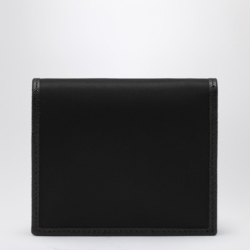 Prada Black Wallet In Nylon E Saffiano Men - 2