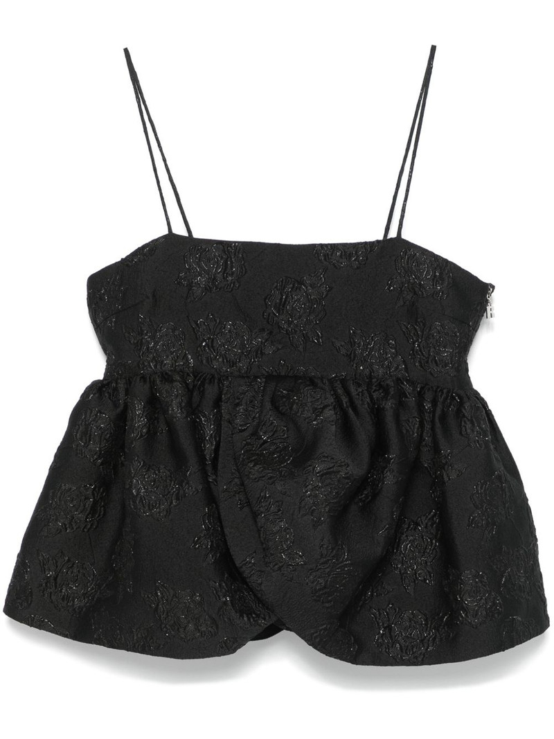 cloqué-effect draped-detailing top 1