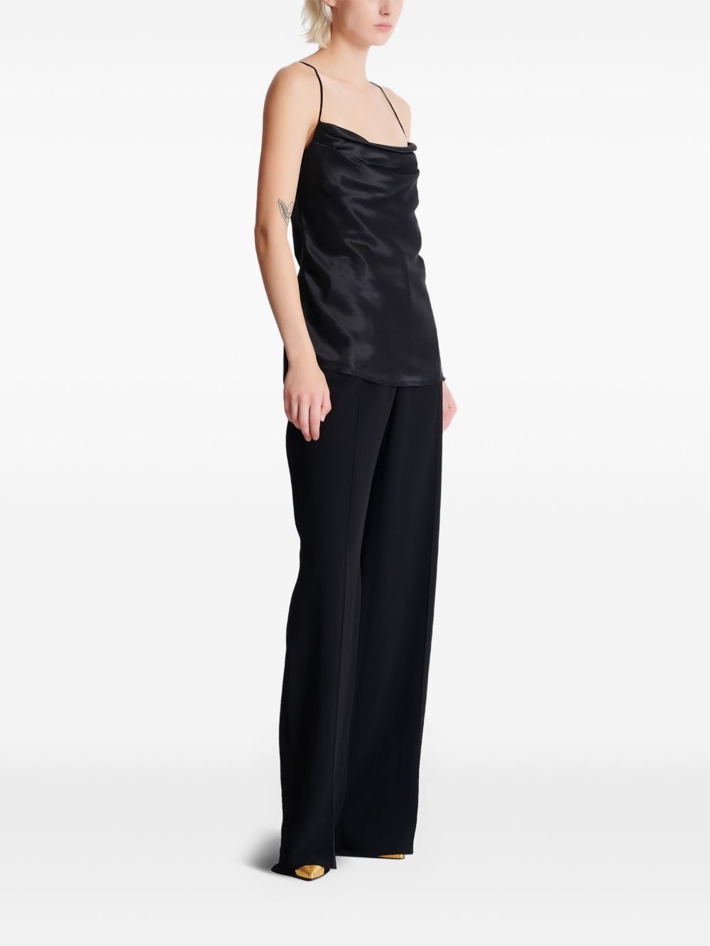 draped satin top - 3