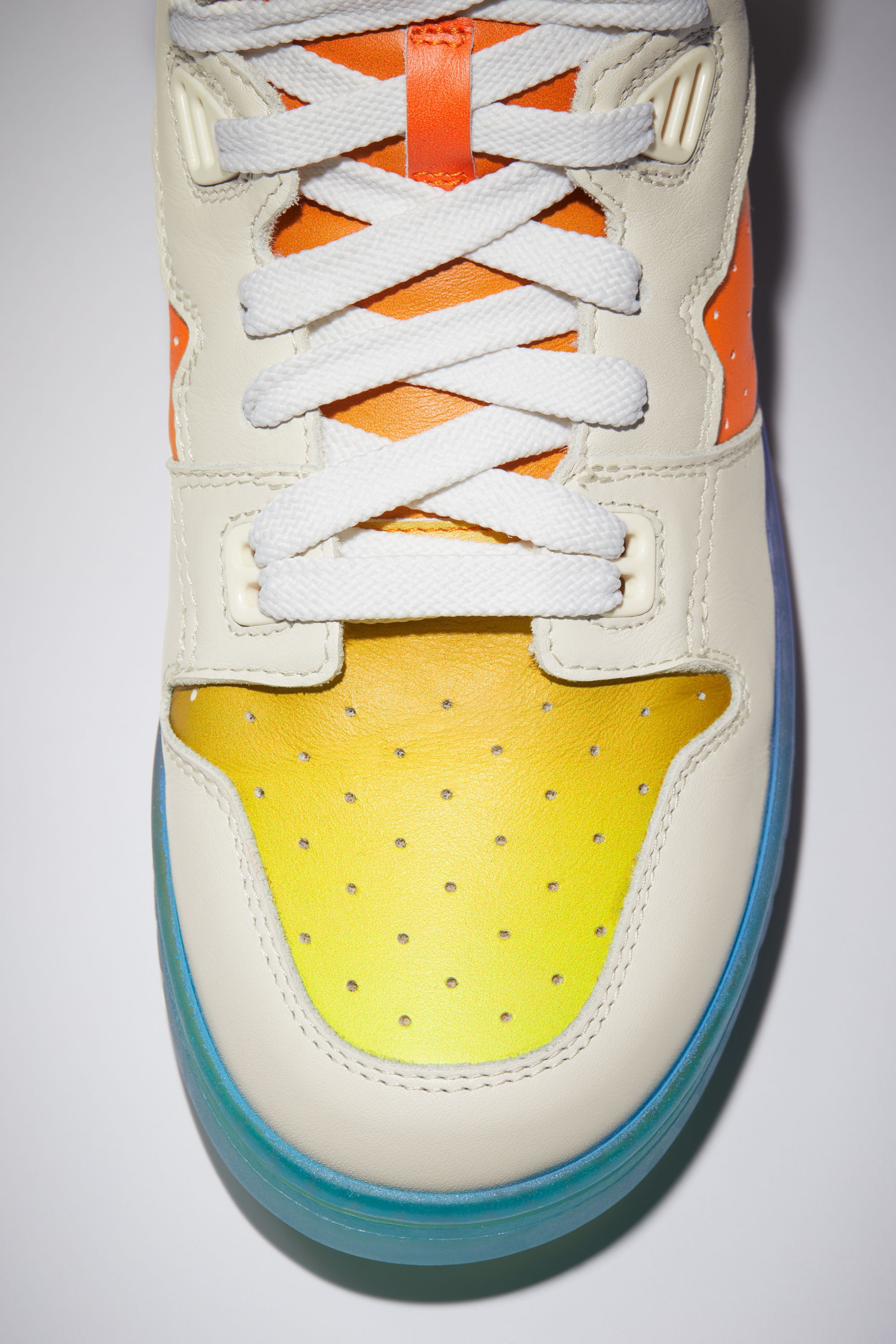 High top leather sneakers - Off white/multi - 6