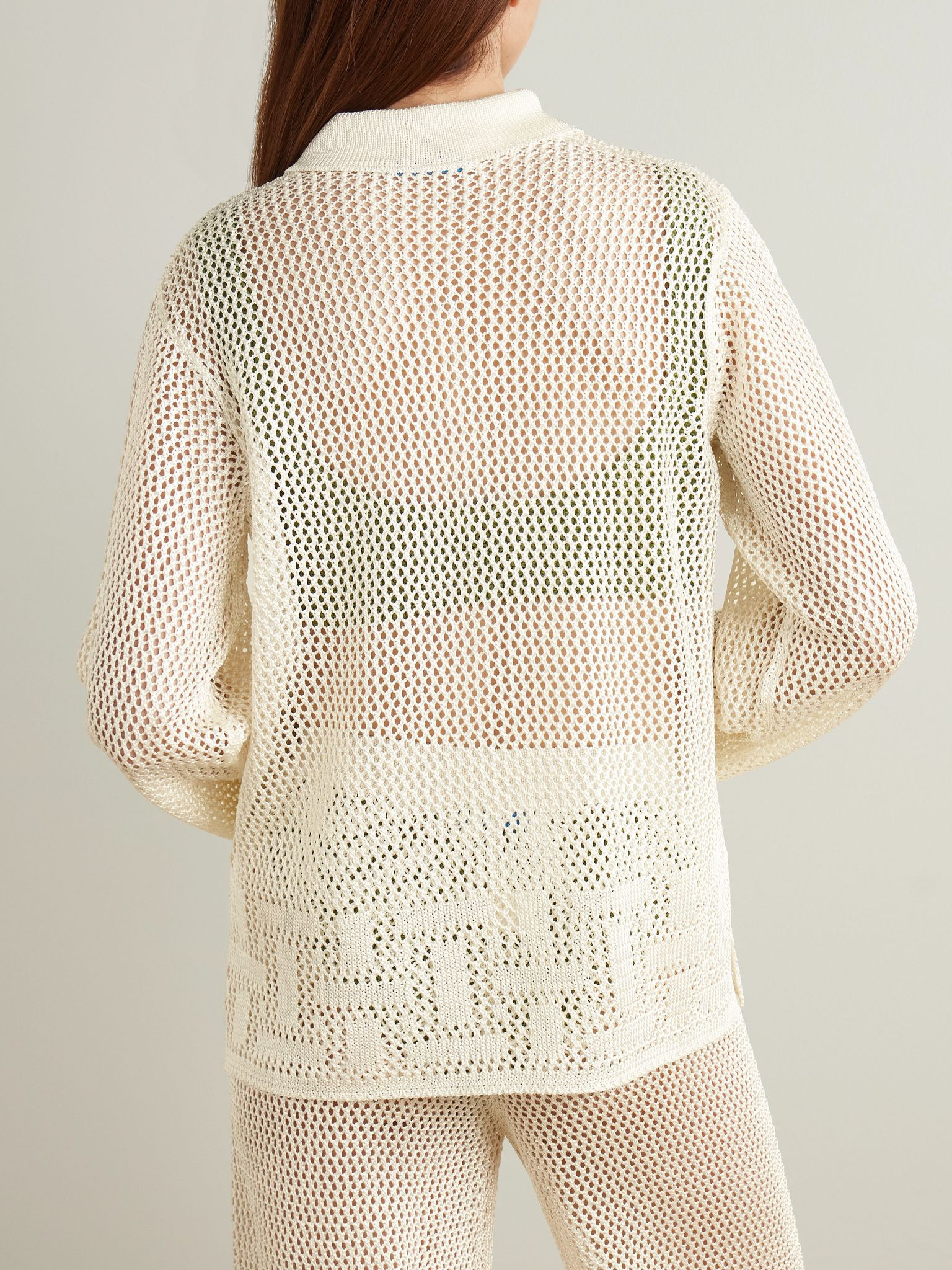 Crocheted cardigan Beige - 4