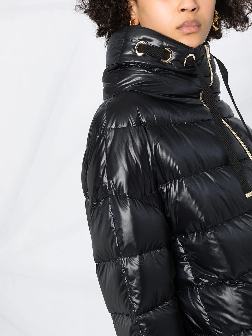 funnel neck padded coat - 3