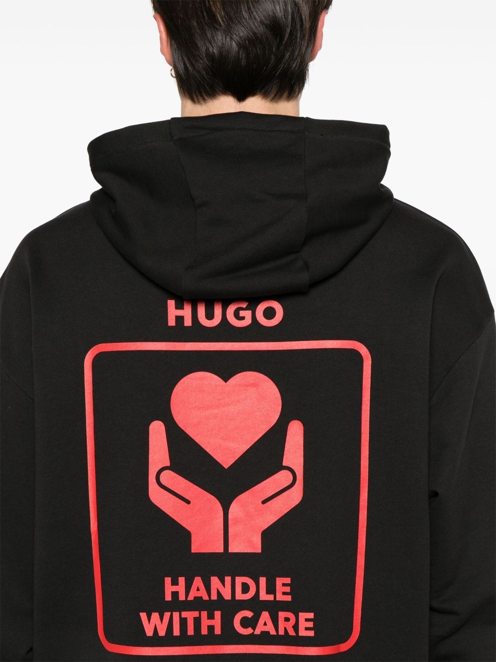 heart-print cotton hoodie - 5