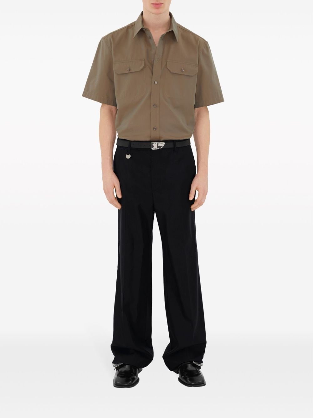 flap-pocket cotton shirt - 2