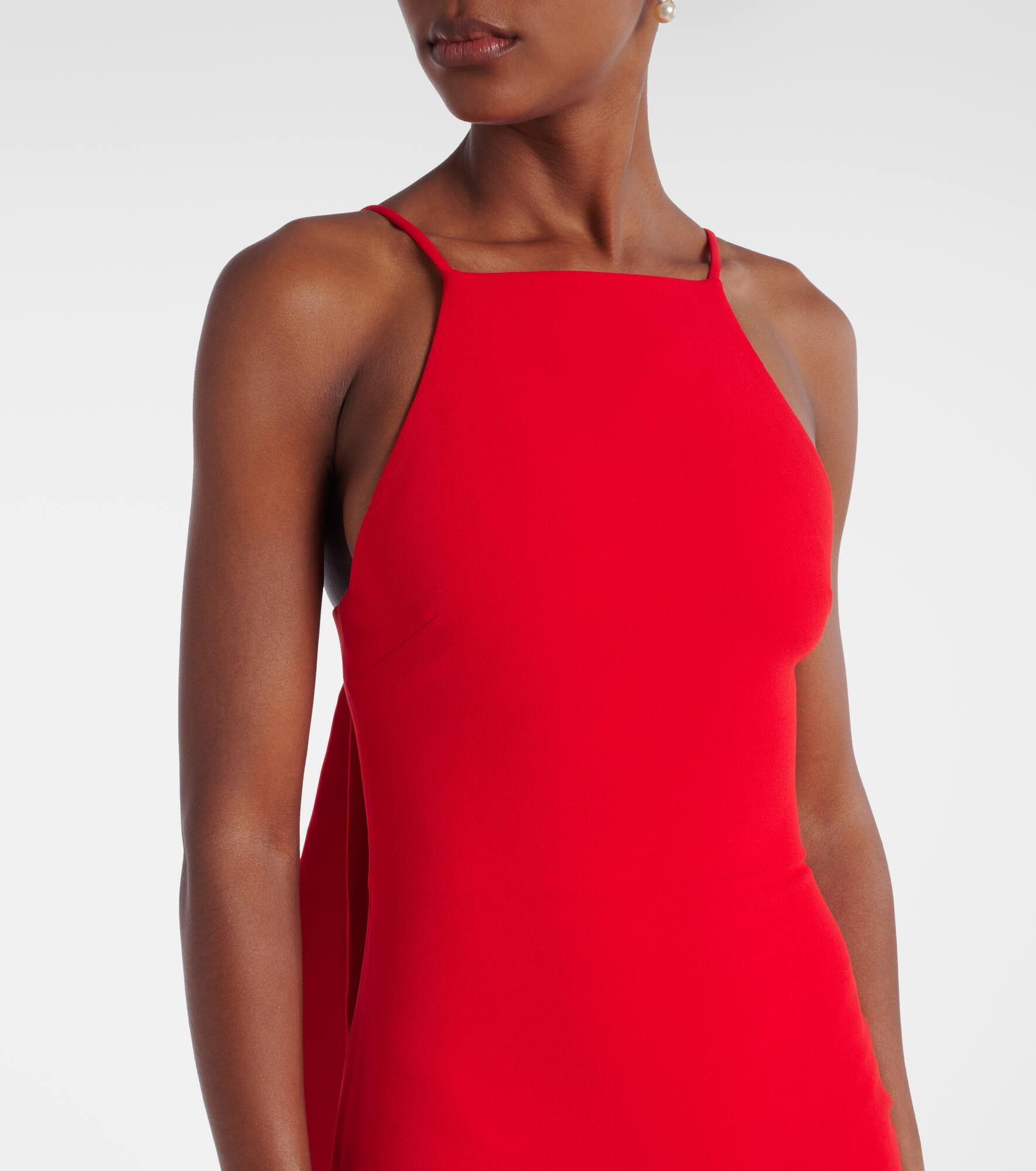 Ulla caped crêpe and satin gown - 4