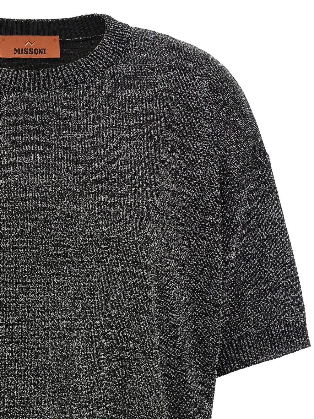 metalic crew-neck T-shirt - 3