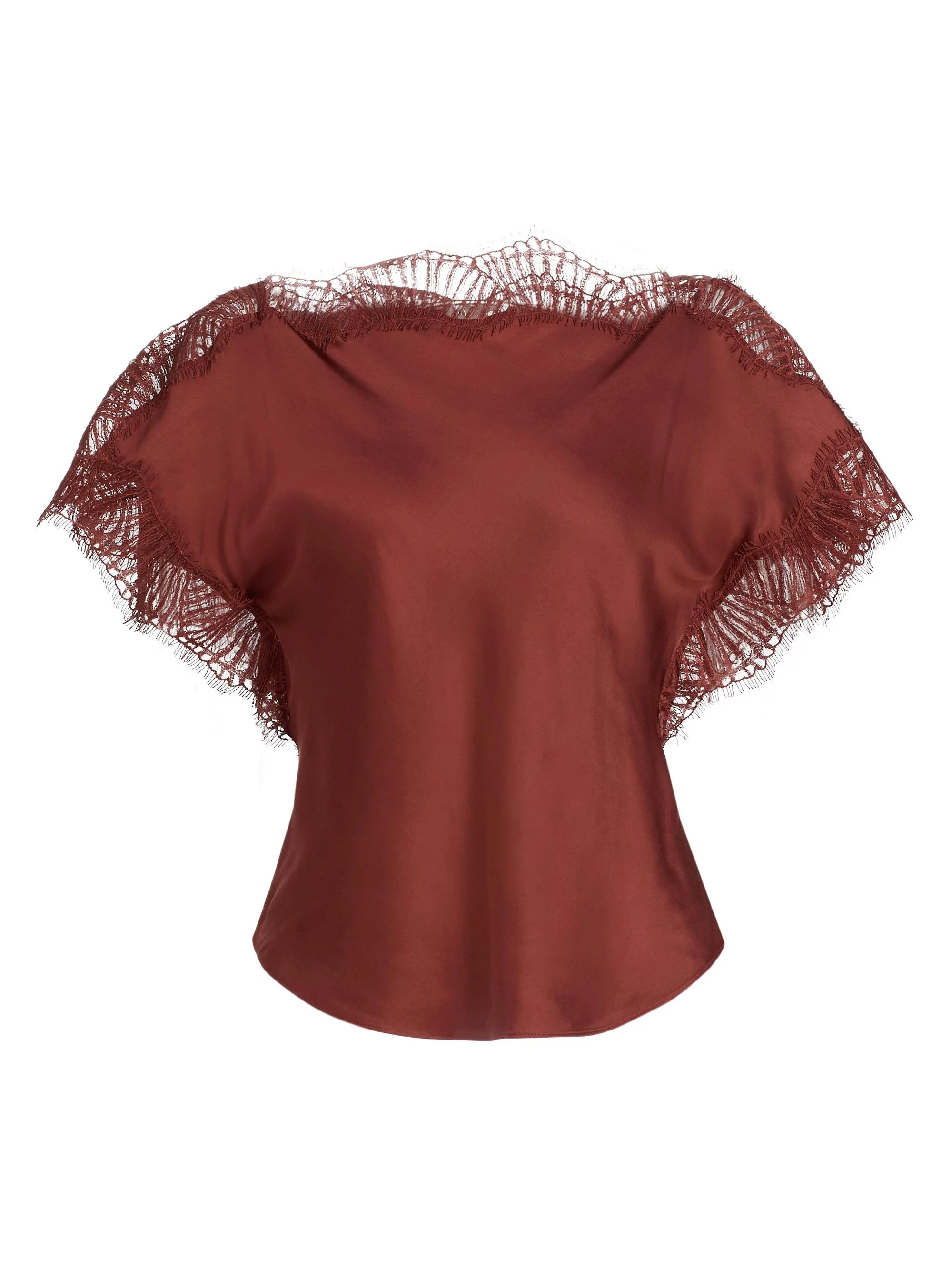 A. L.C. Women's Luna Lace-Trim Satin Top - Sandalwood - 1
