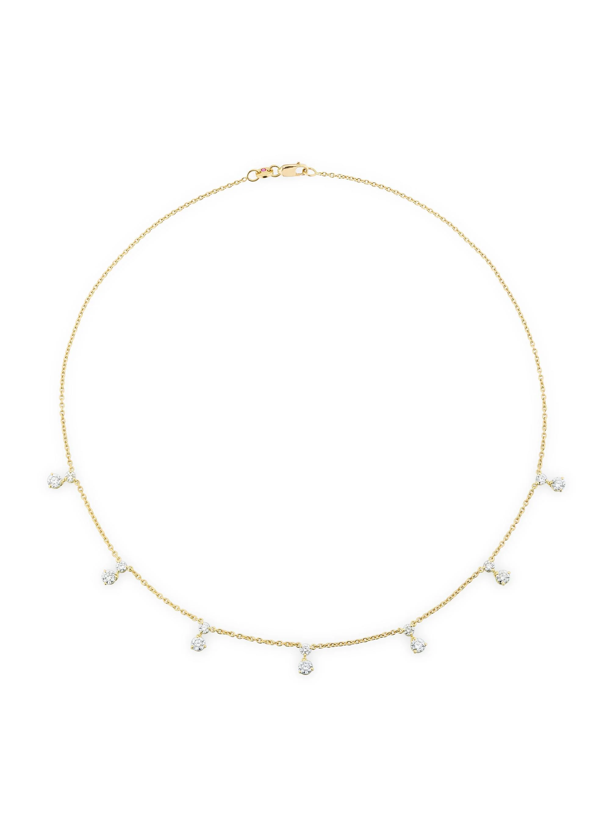 Women's Diamonds By The Inch 18K Yellow Gold & 1.8 TCW Diamond Station Necklace - Yellow Gold - 1