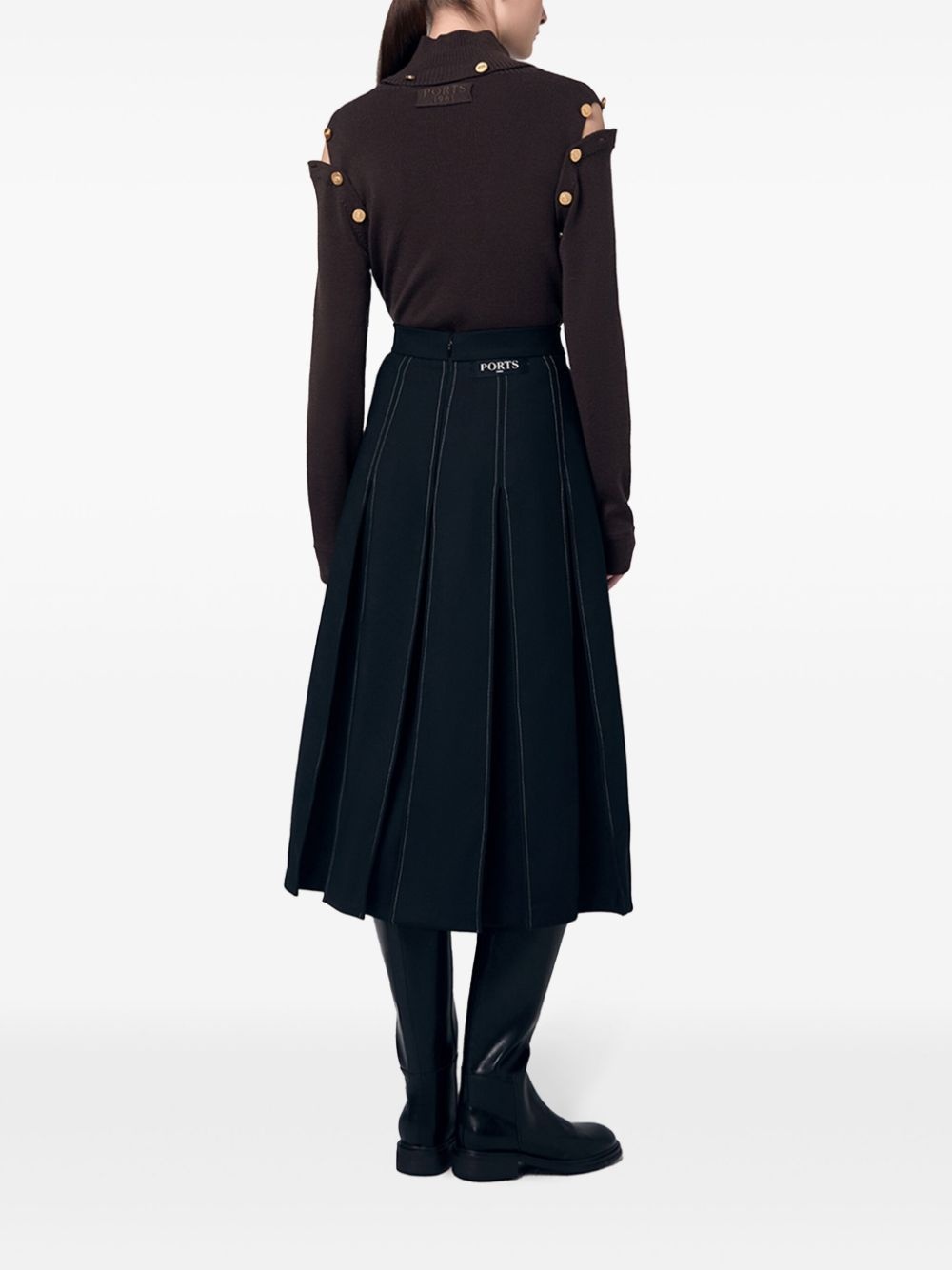 cut-out midi skirt - 3