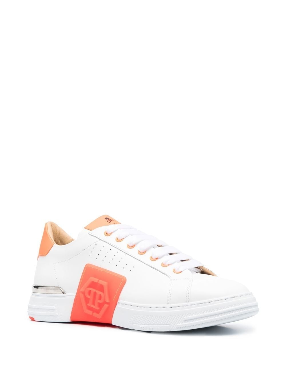 leather logo-patch sneakers - 2