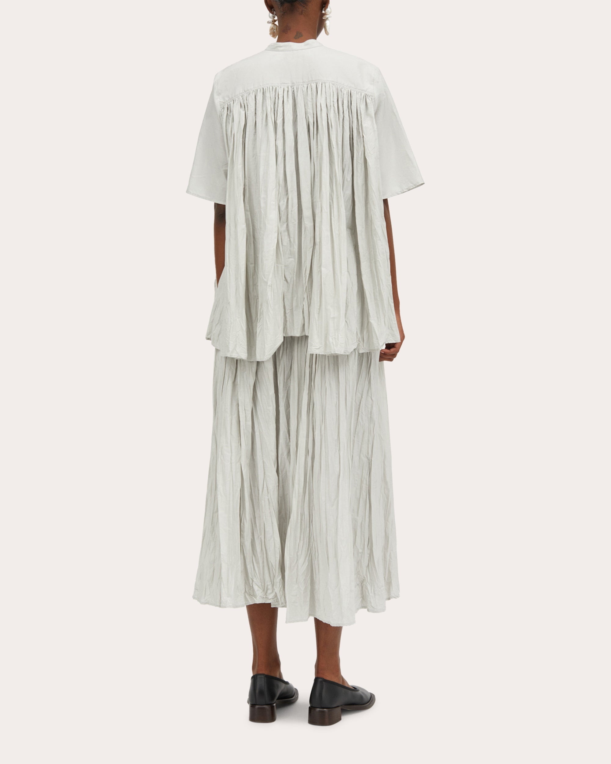 Niki Cotton-Plissé Midi Skirt - 3