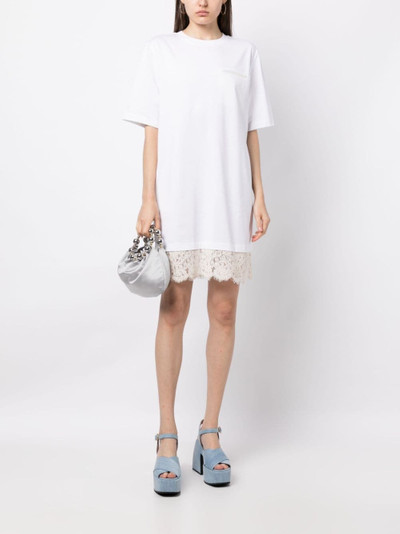 Ports 1961 Romantic lace-embellished T-shirt dress outlook