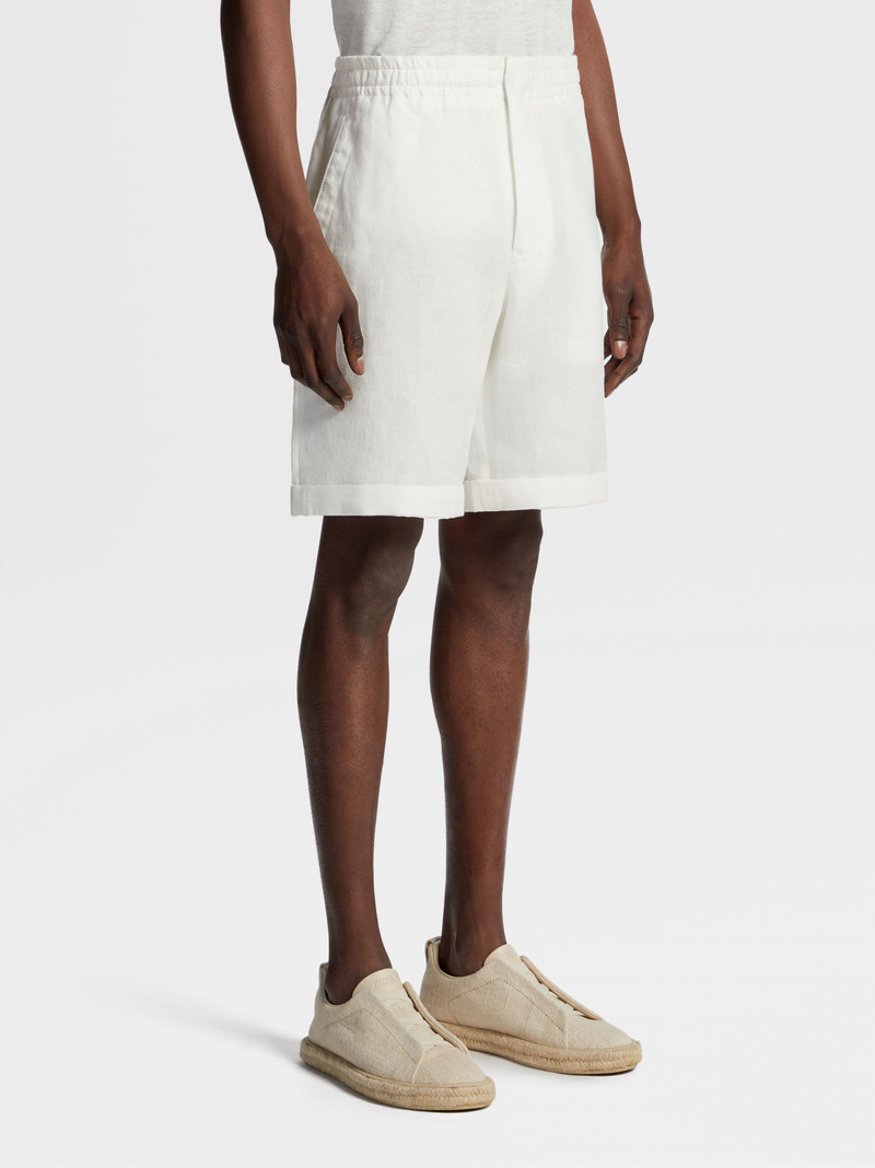 ZEGNA WHITE LINEN SHORTS outlook