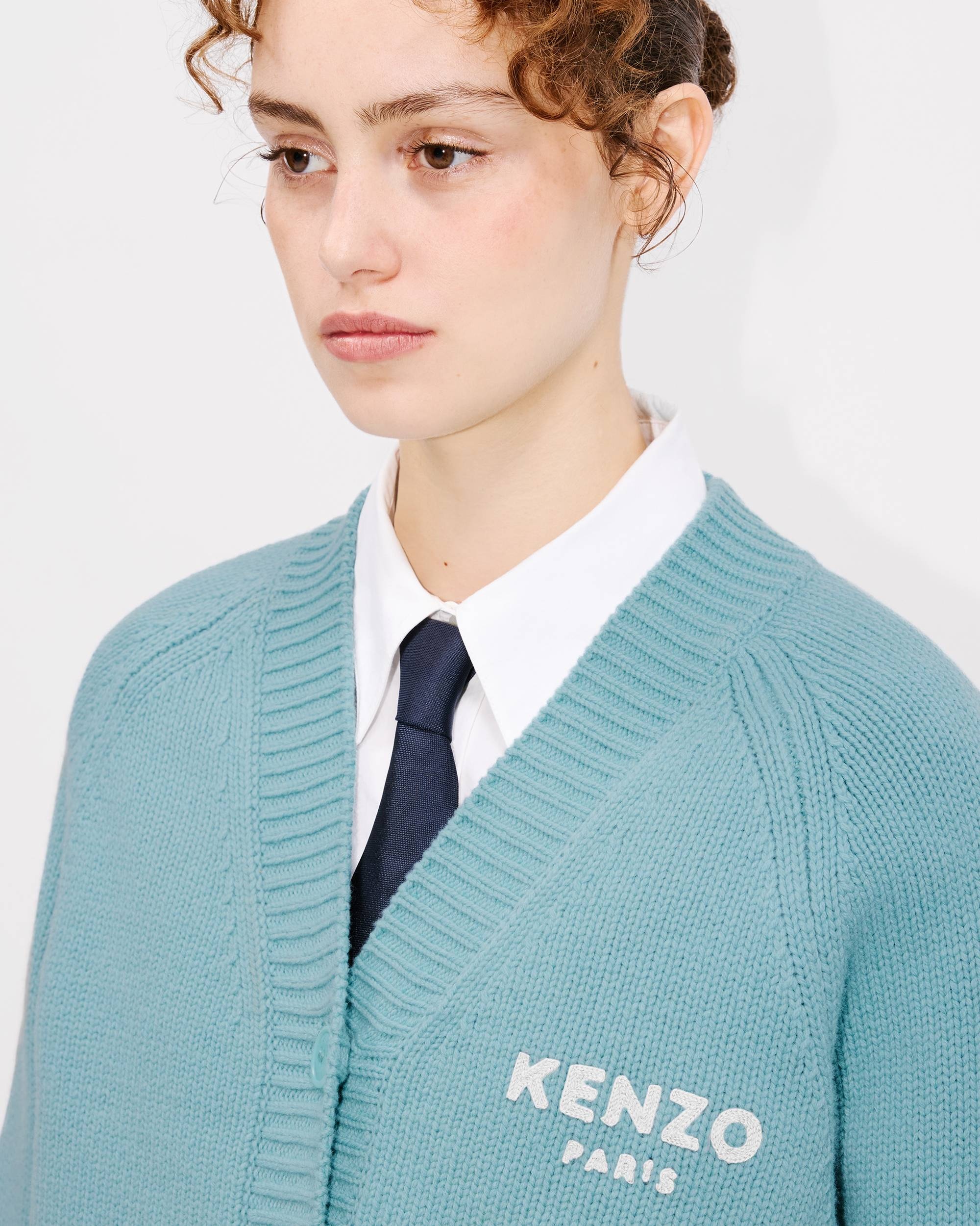'KENZO Pop' embroidered cardigan in wool and cotton - 6
